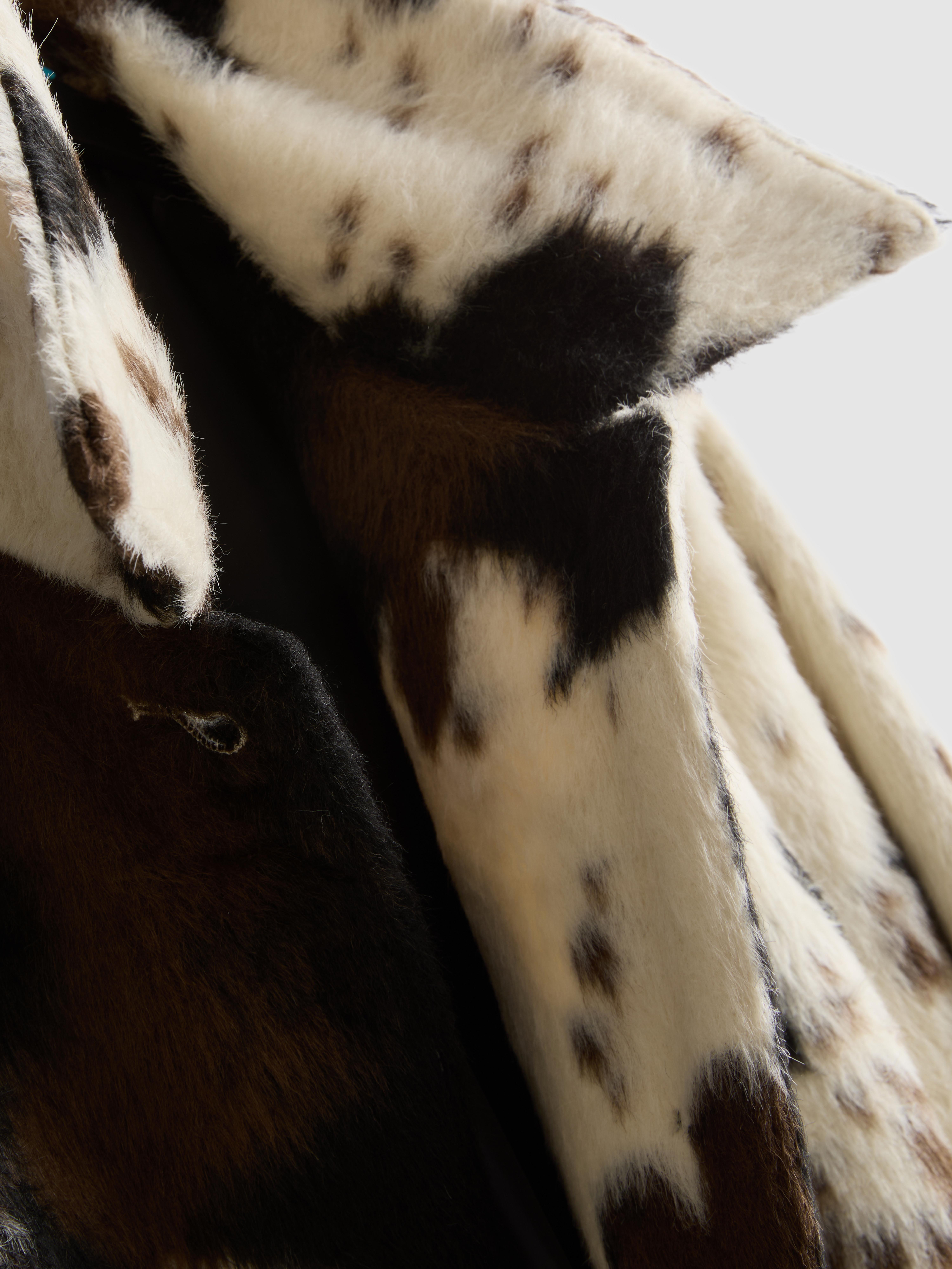 Longline Cow Print Coat