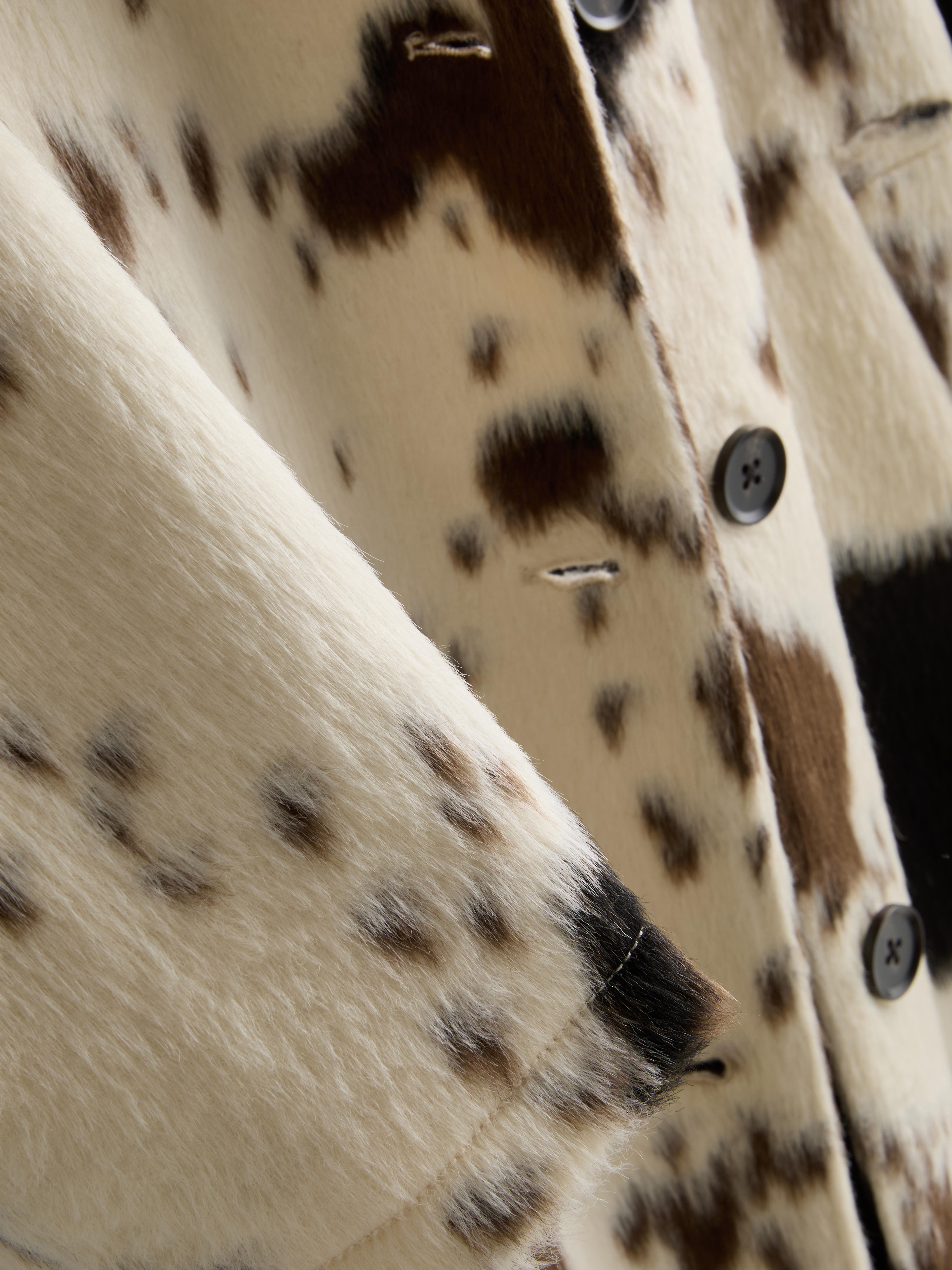 Longline Cow Print Coat