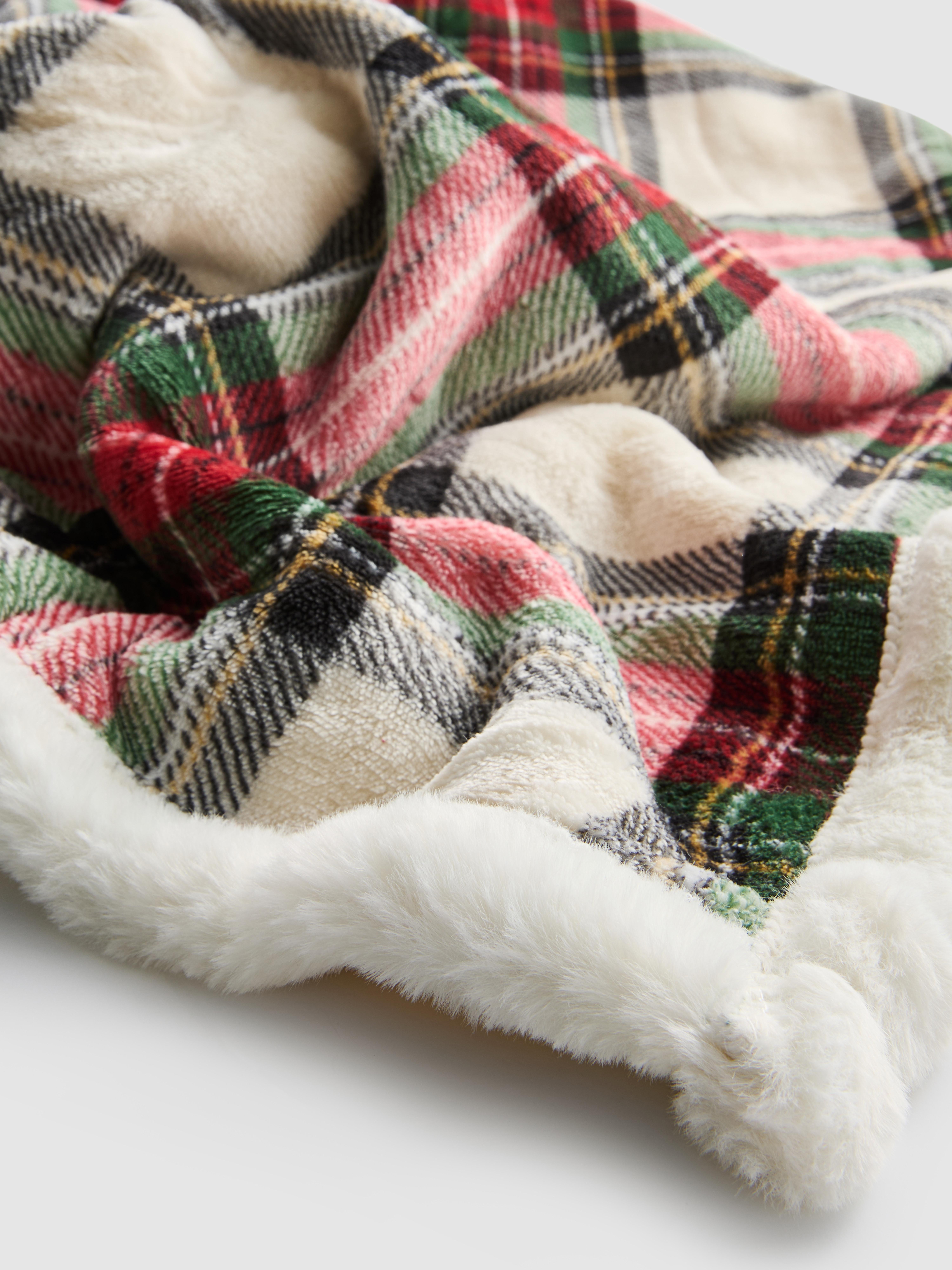 Coperta felpata con motivo scozzese