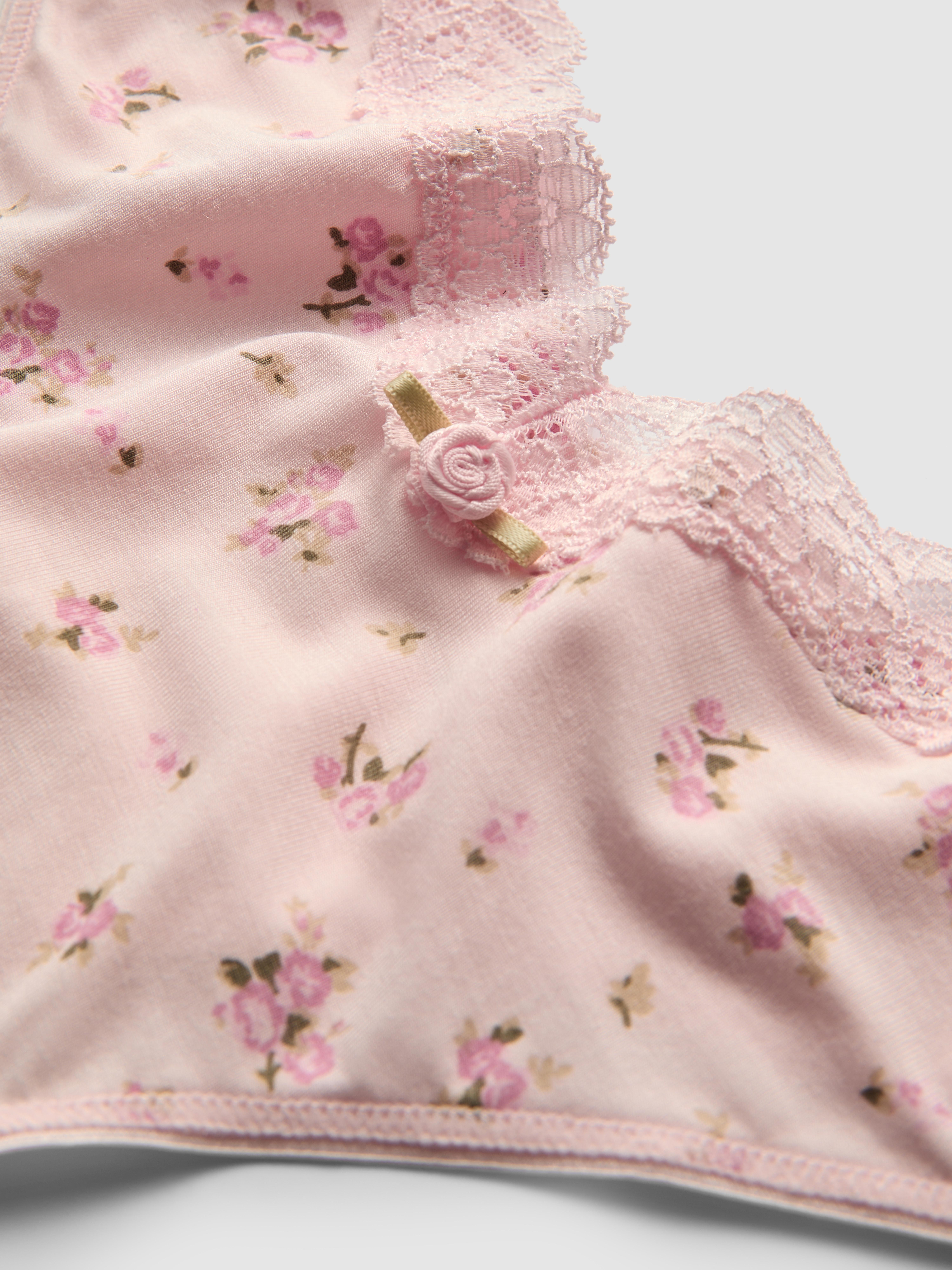 Printed Push Up Bra and Thong Set