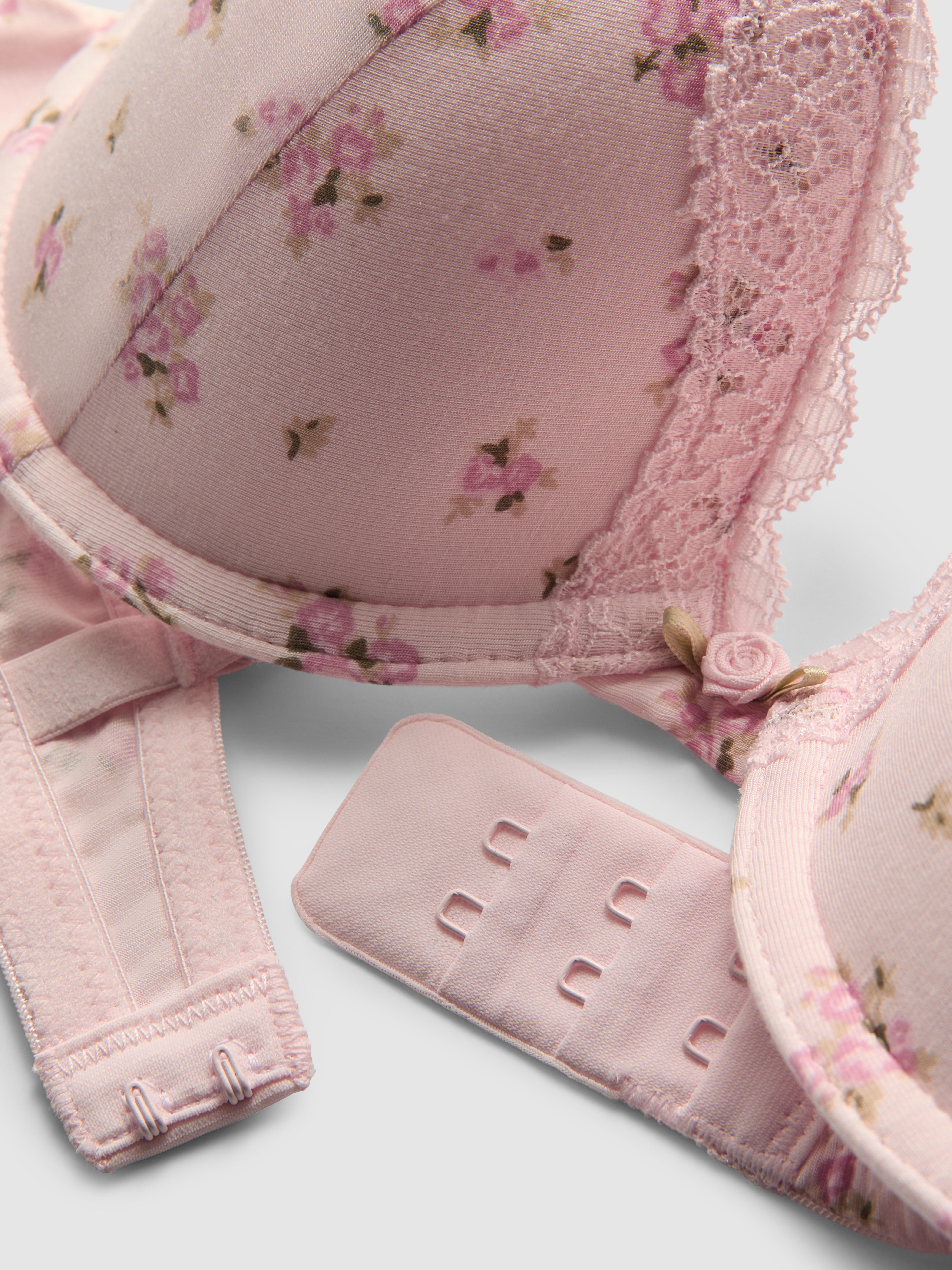 Printed Push Up Bra and Thong Set