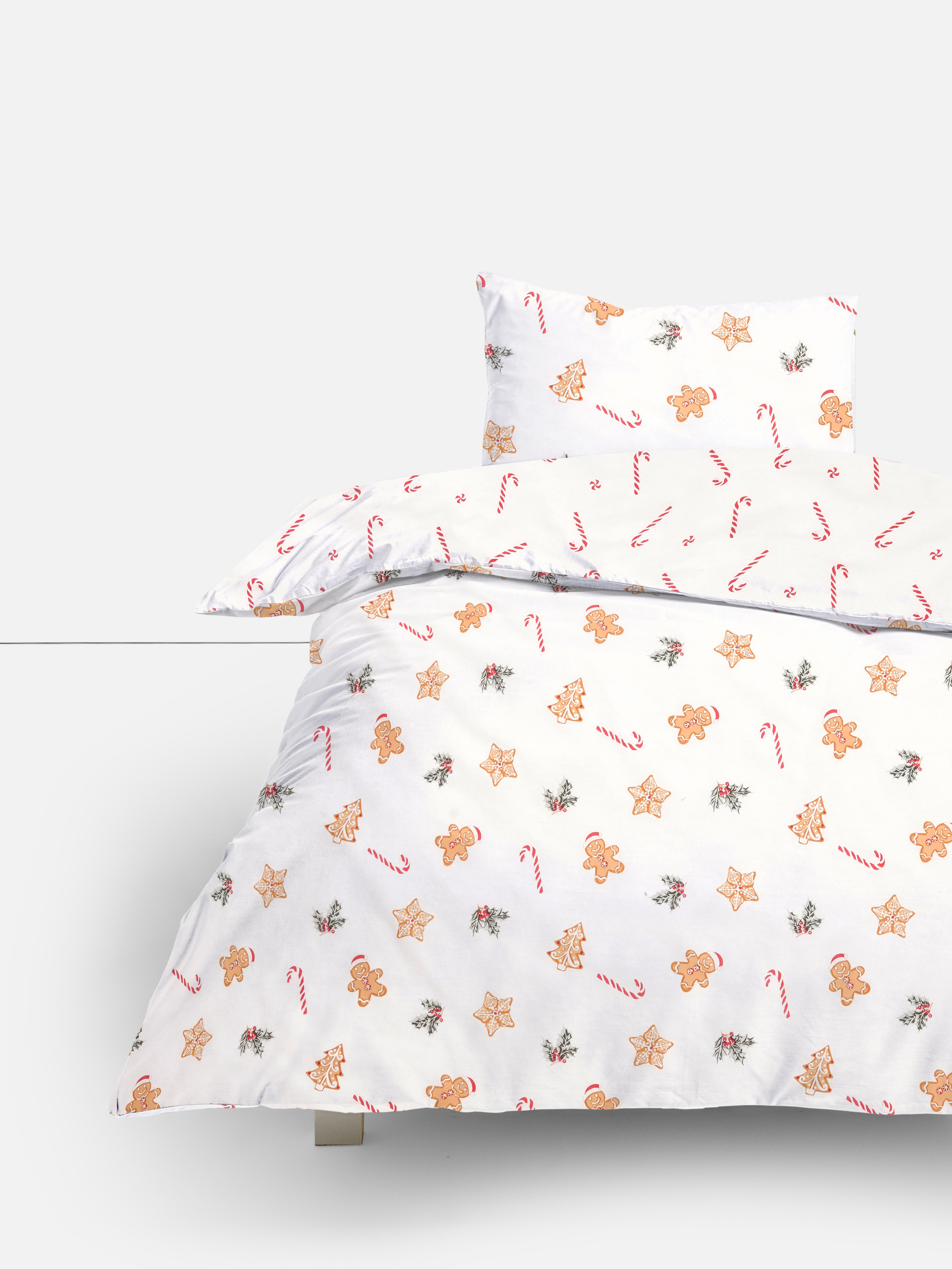 Conjunto roupa cama solteiro ícone festivo Natal