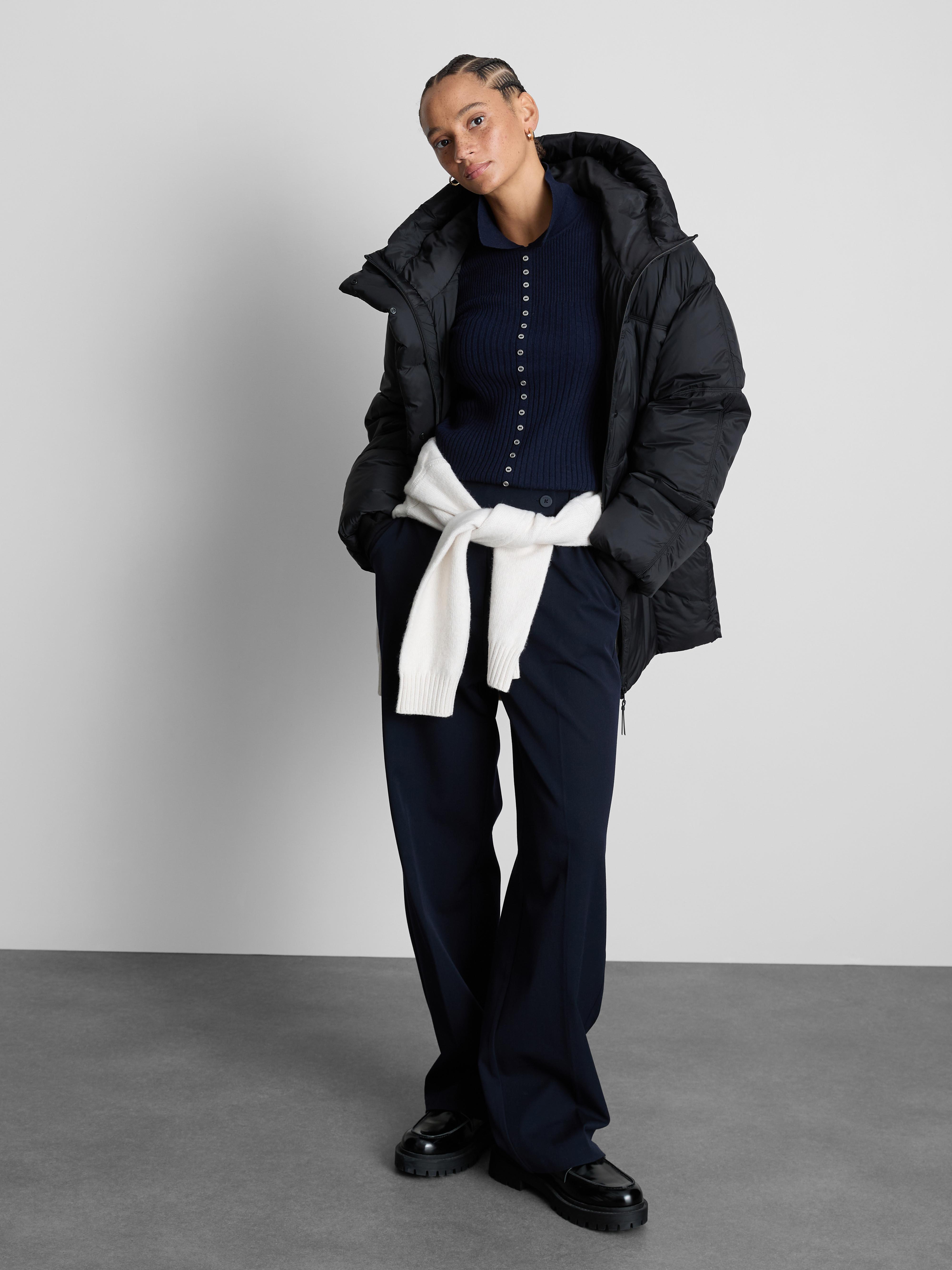 Hooded Square Padded Jacket Black