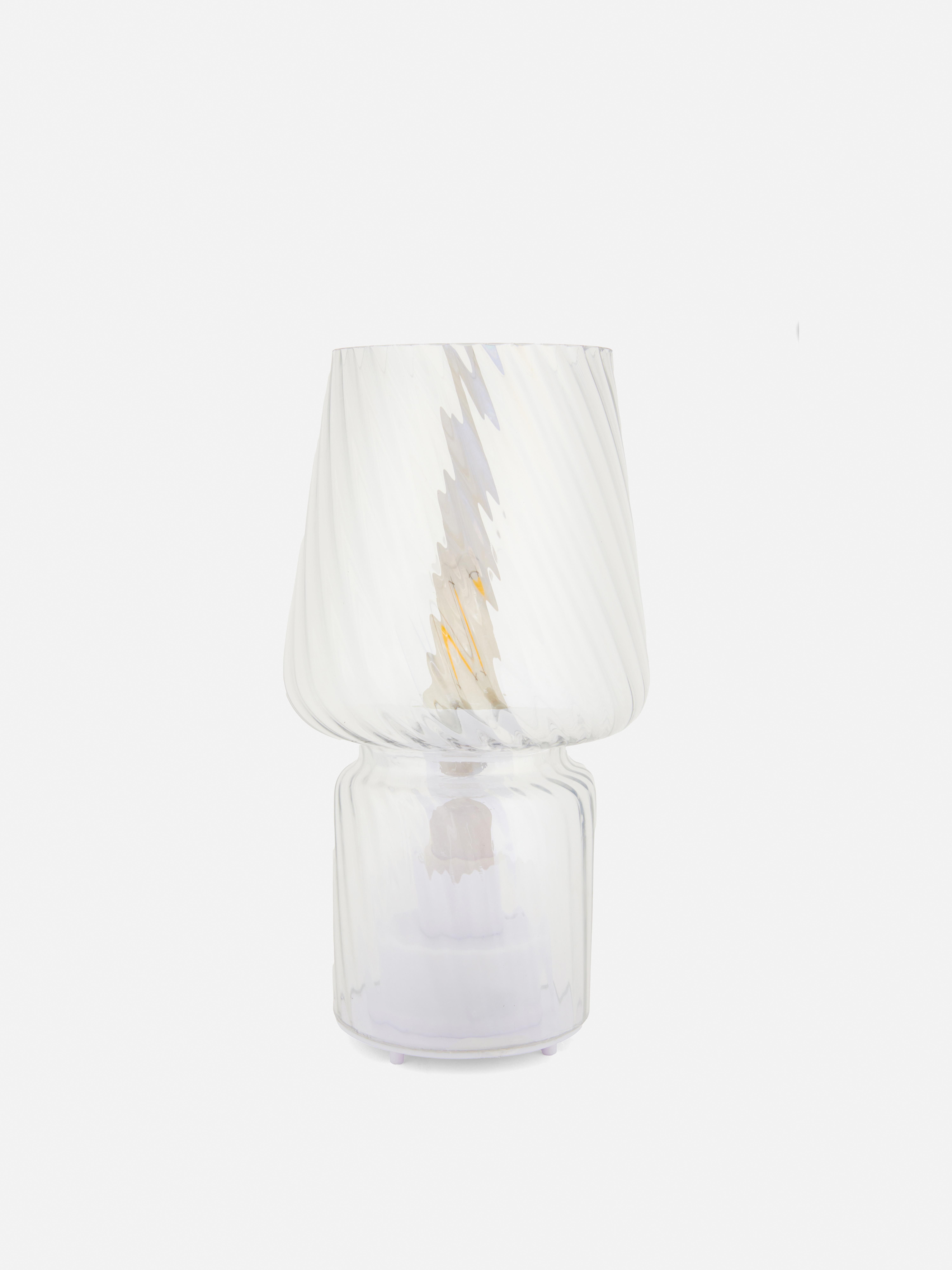 Glazen lamp met spiraalmotief