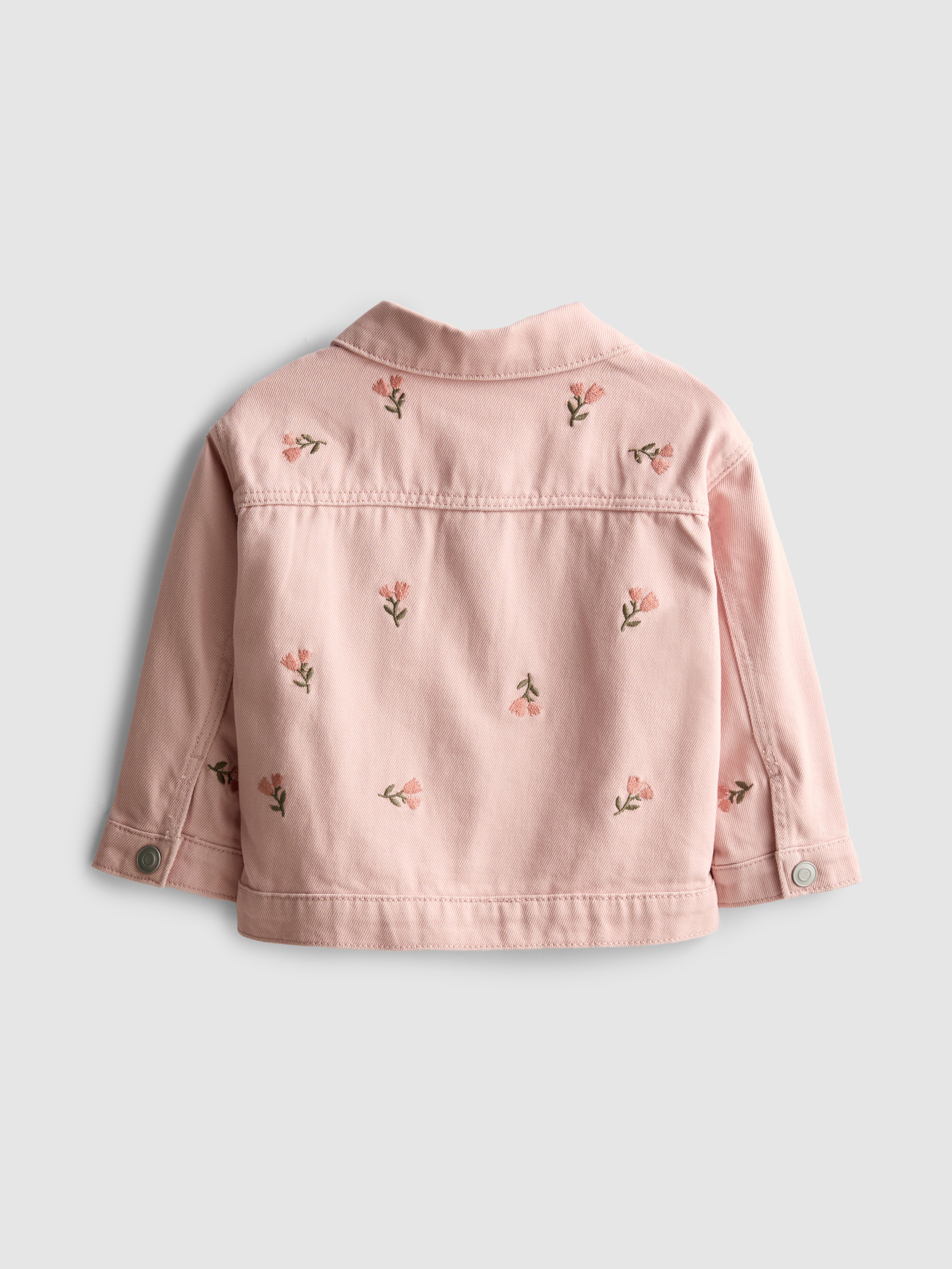 0-36mths | Floral Embroidered Denim Jacket