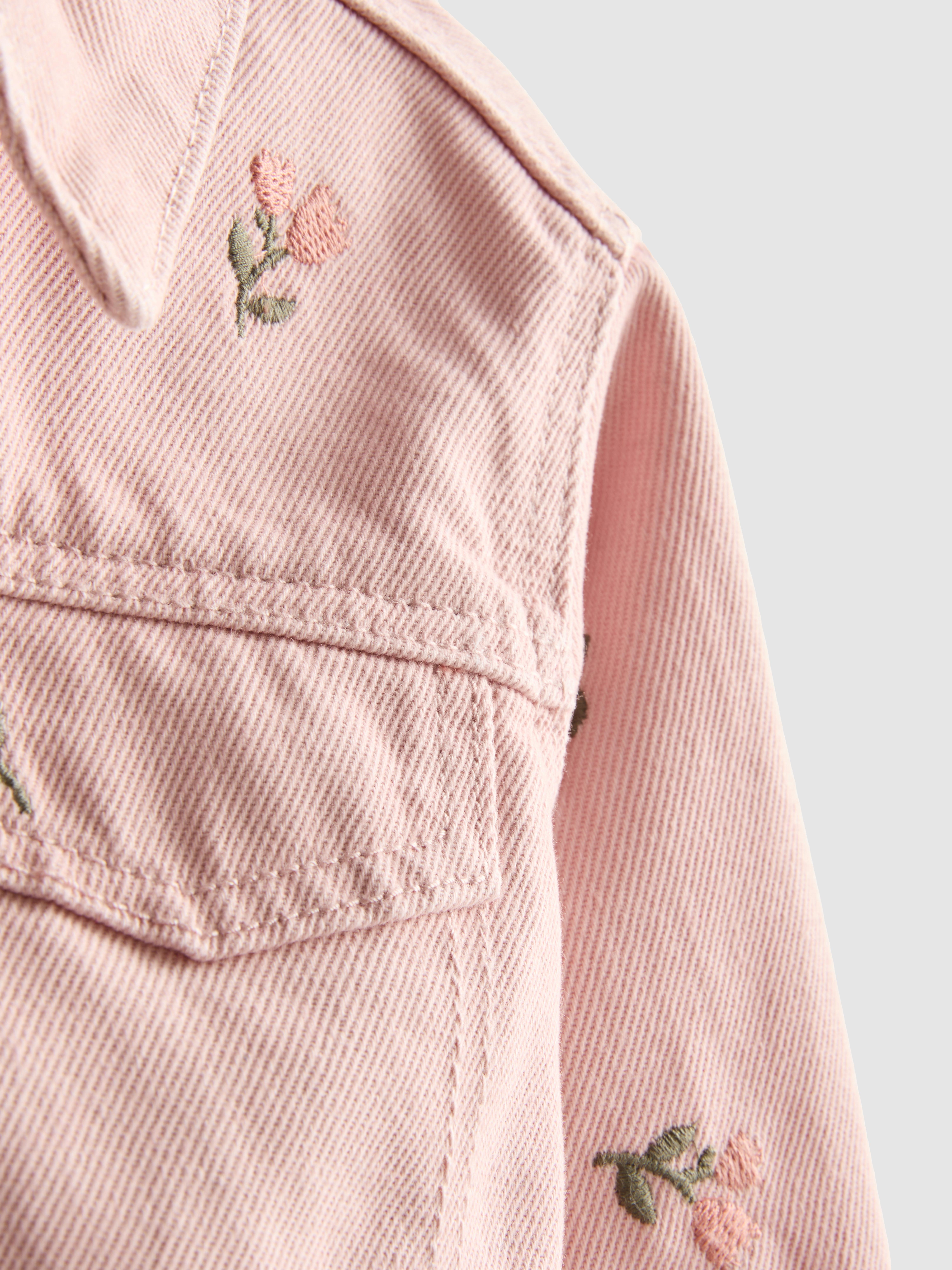 0-36mths | Floral Embroidered Denim Jacket