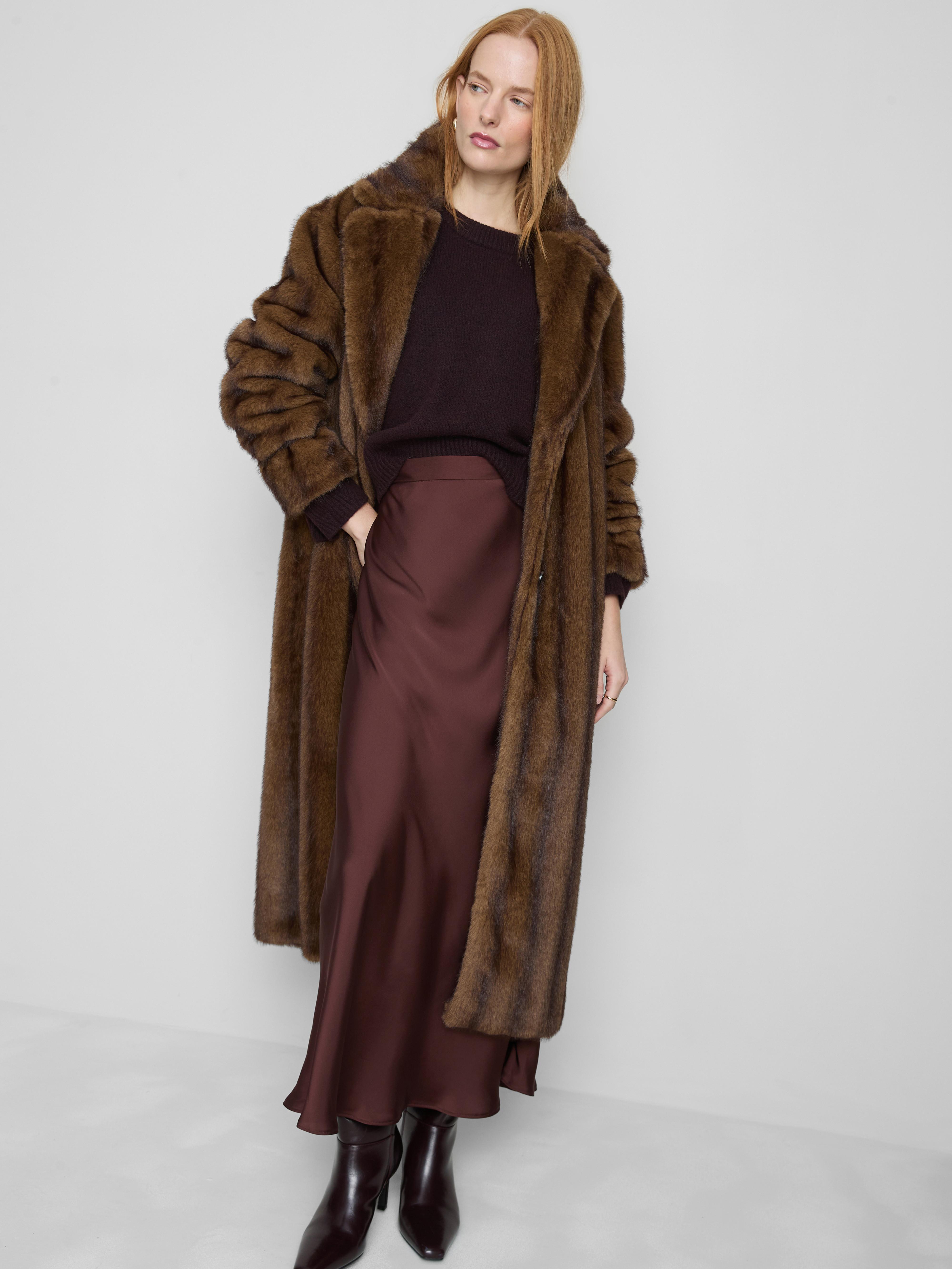 Longline Faux Fur Coat