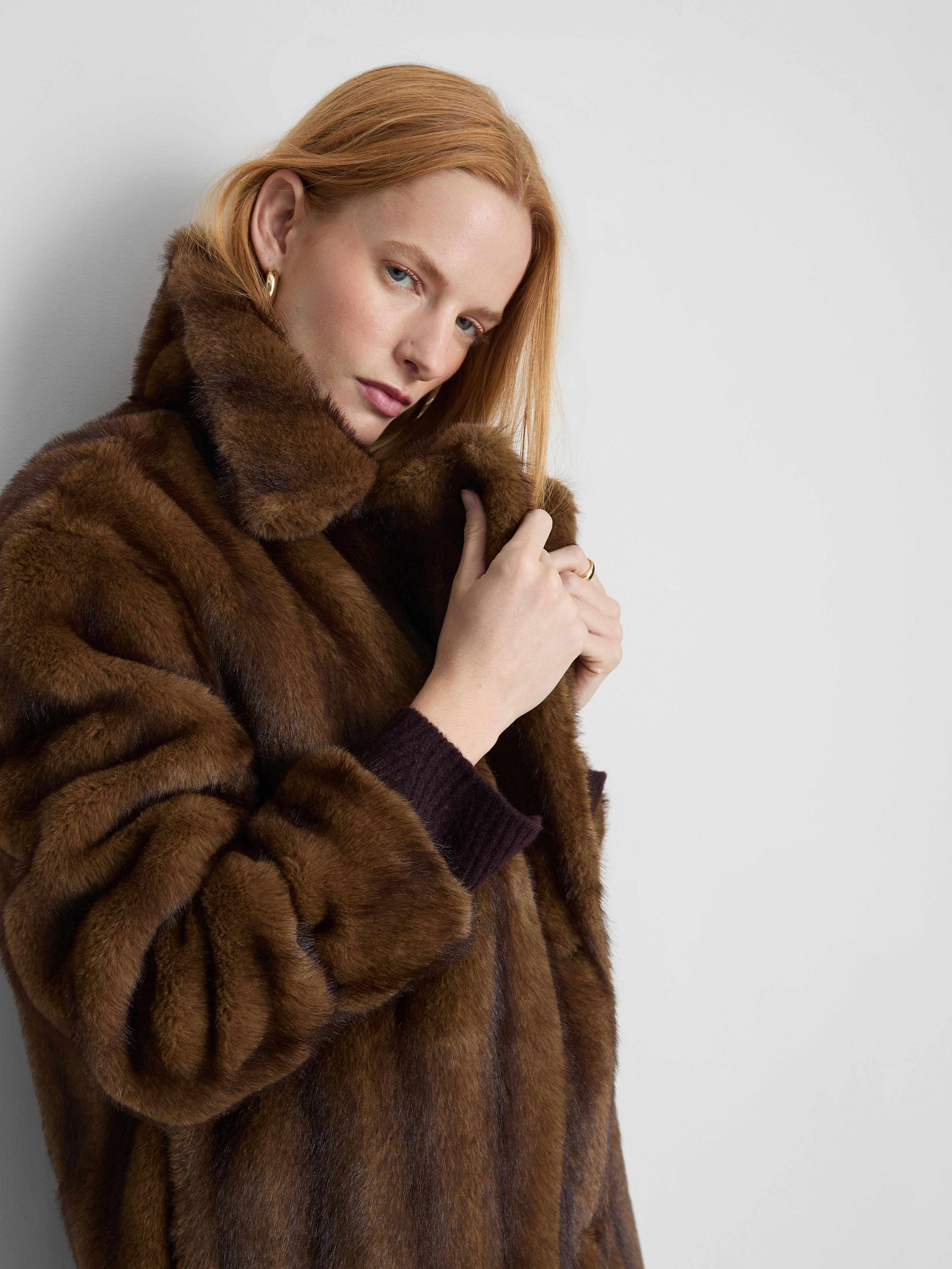 Longline Faux Fur Coat