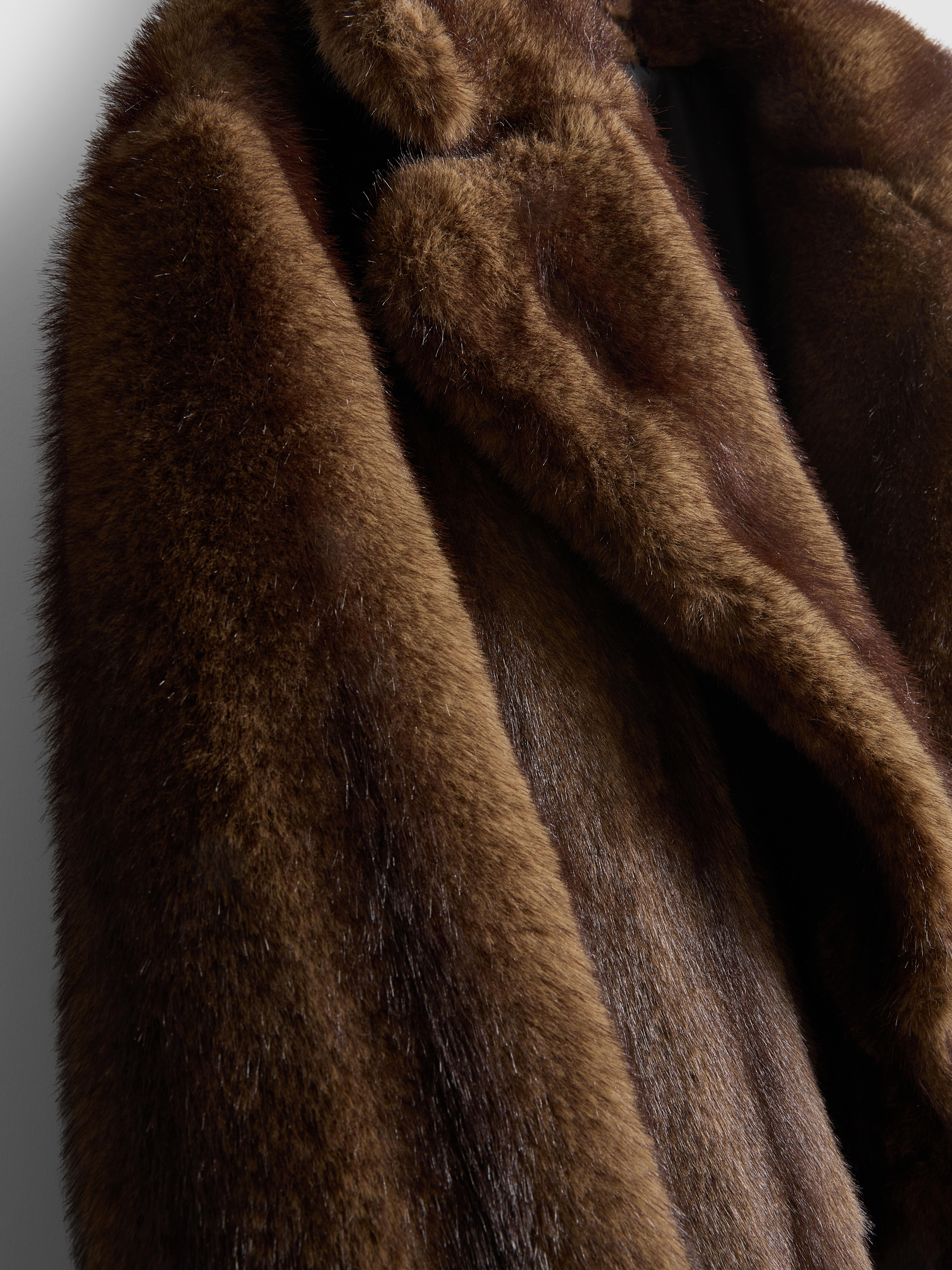 Longline Faux Fur Coat