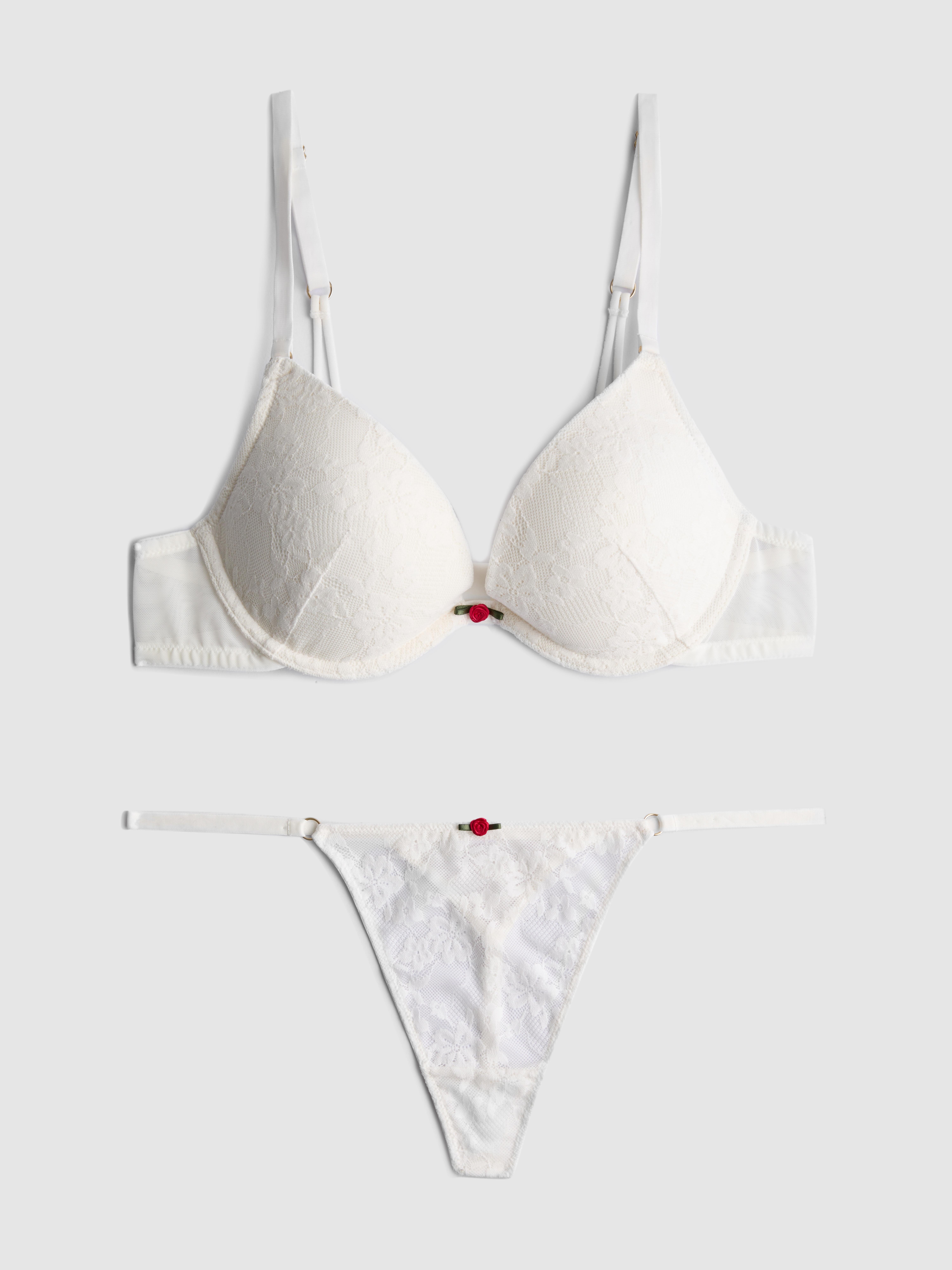 Kanten set met push-upbeha