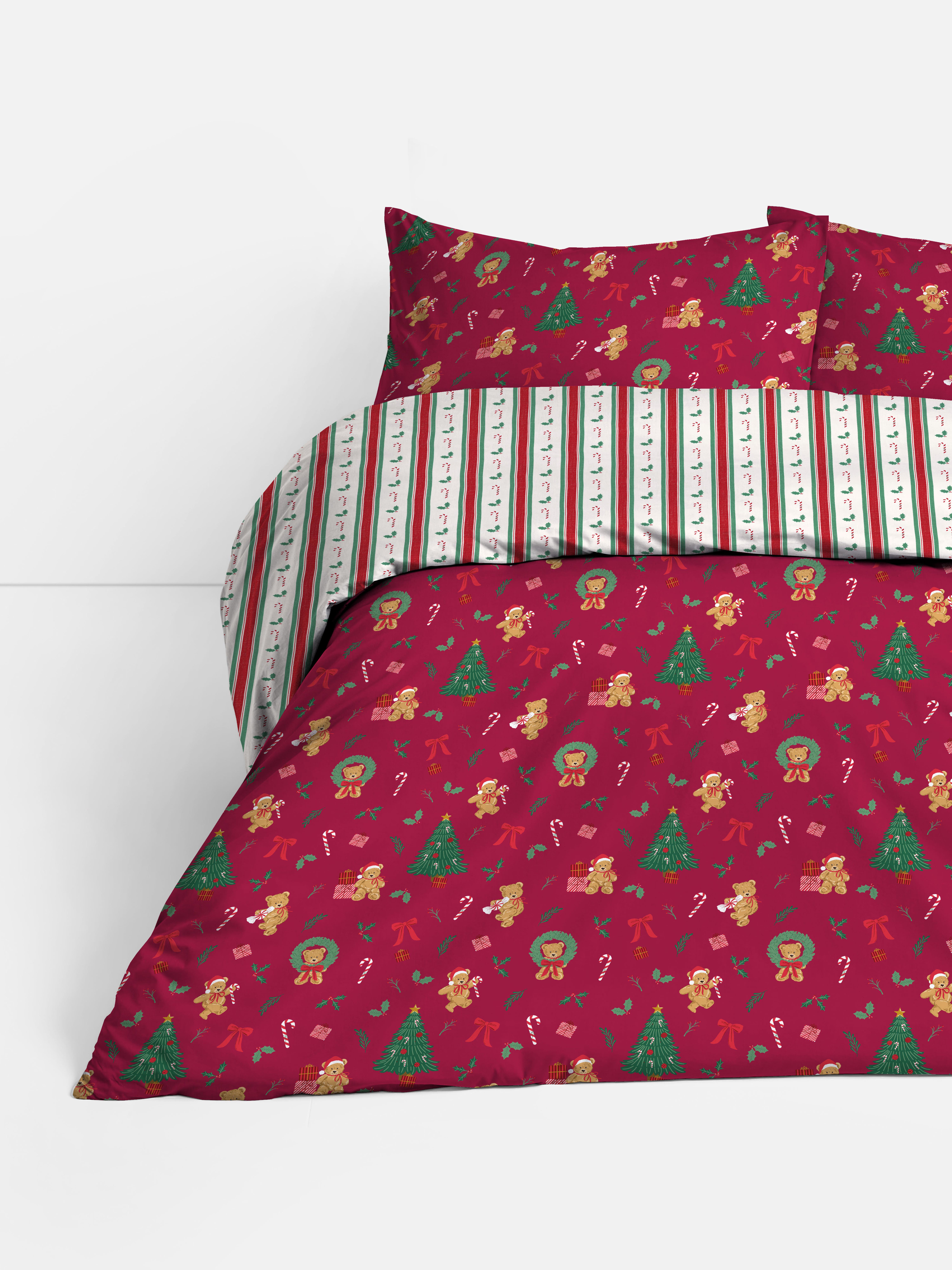 Parure de lit king size réversible à motif ourson