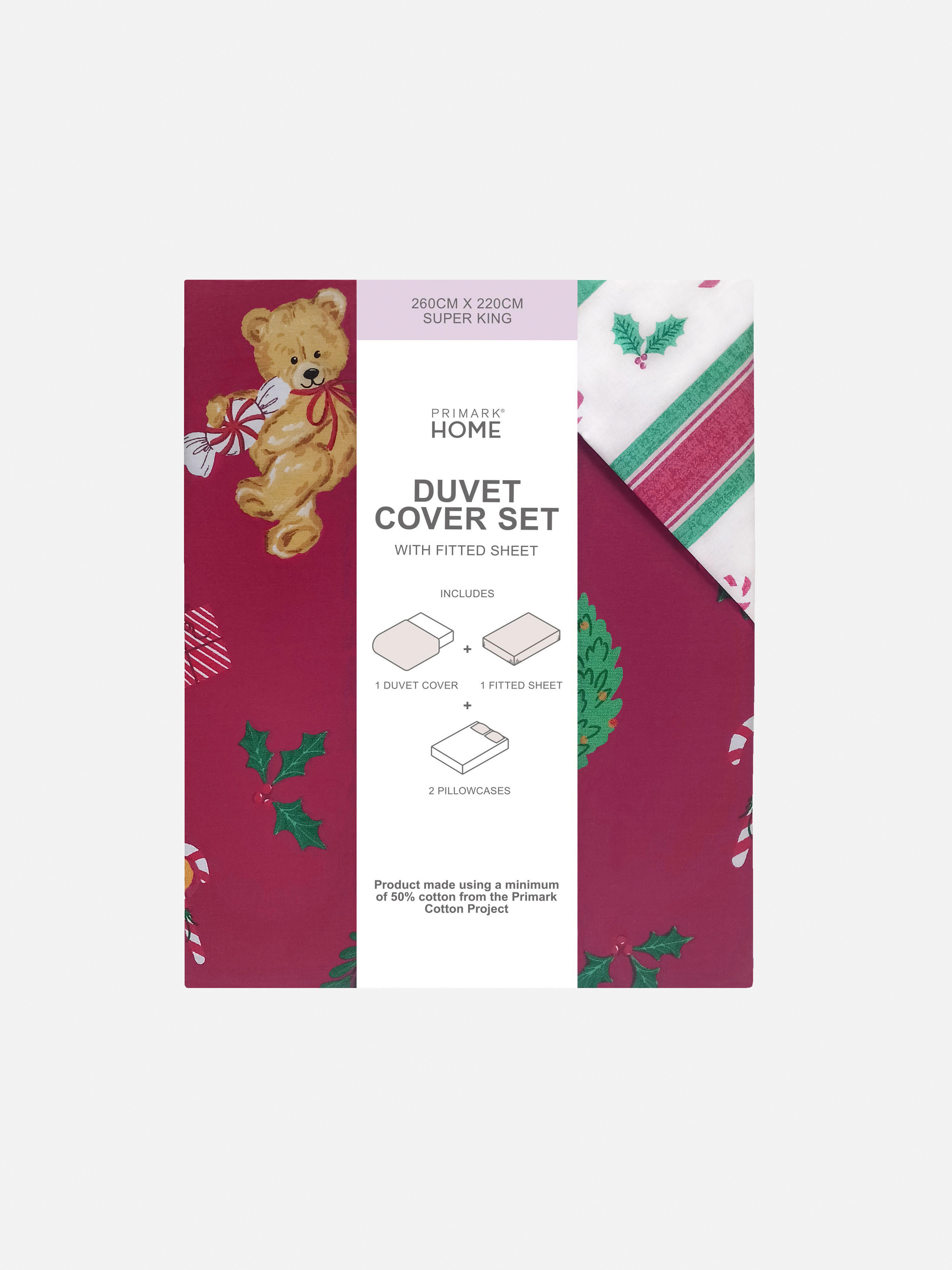 Conjunto cama tamanho Super King urso reversível