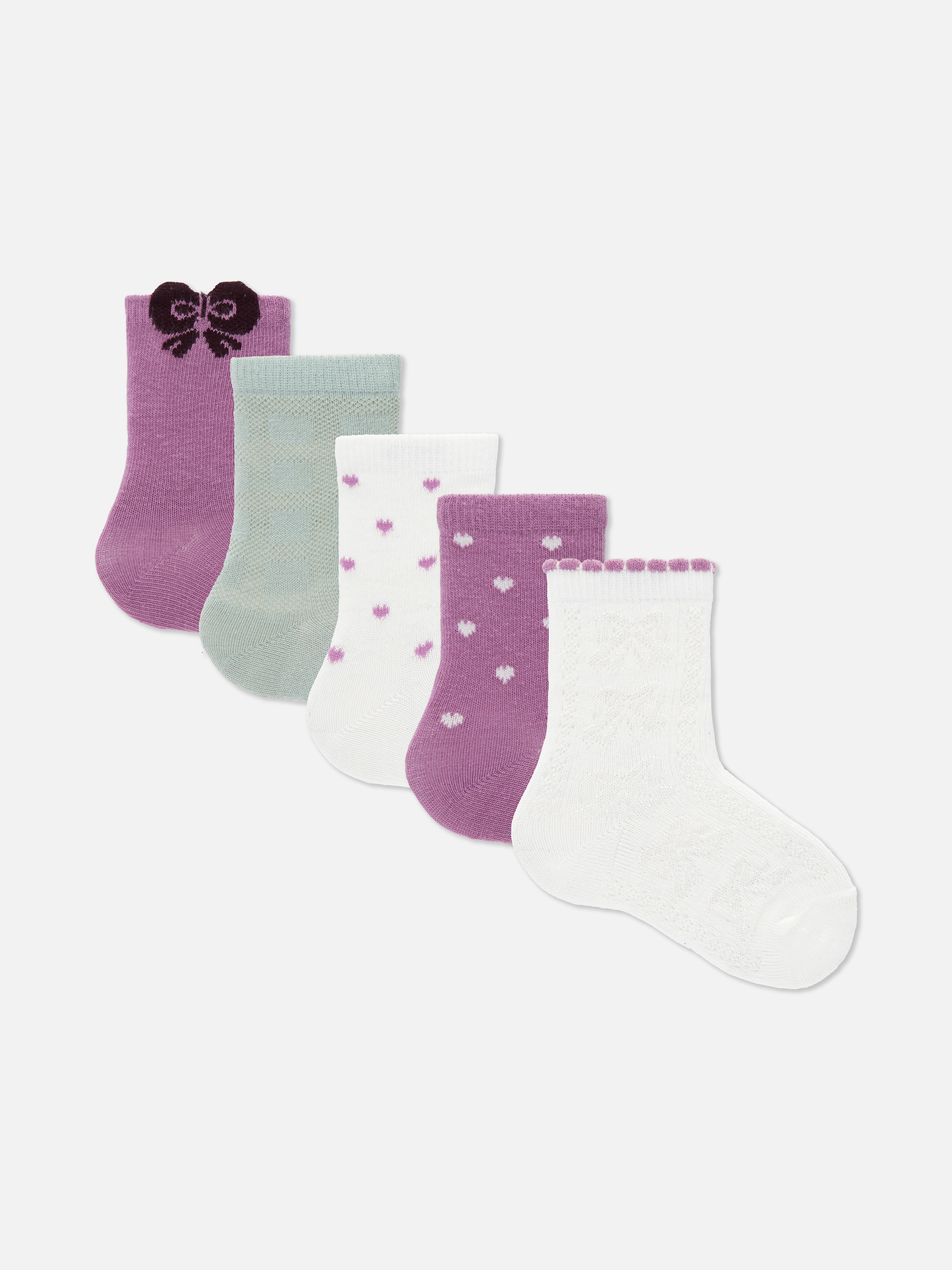 5pk Bow Ankle Socks