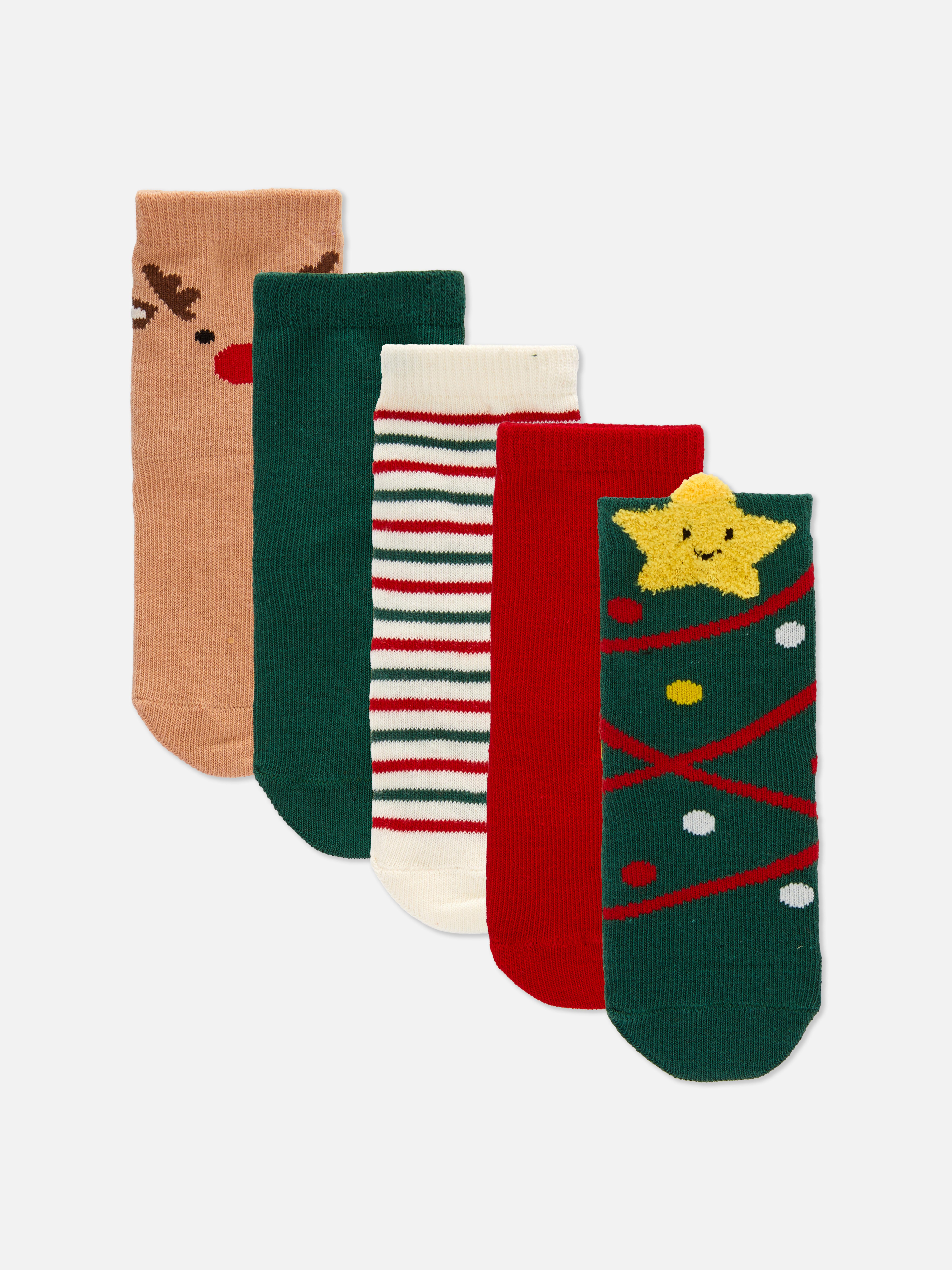 Weihnachtliche Socken, 5er-Pack