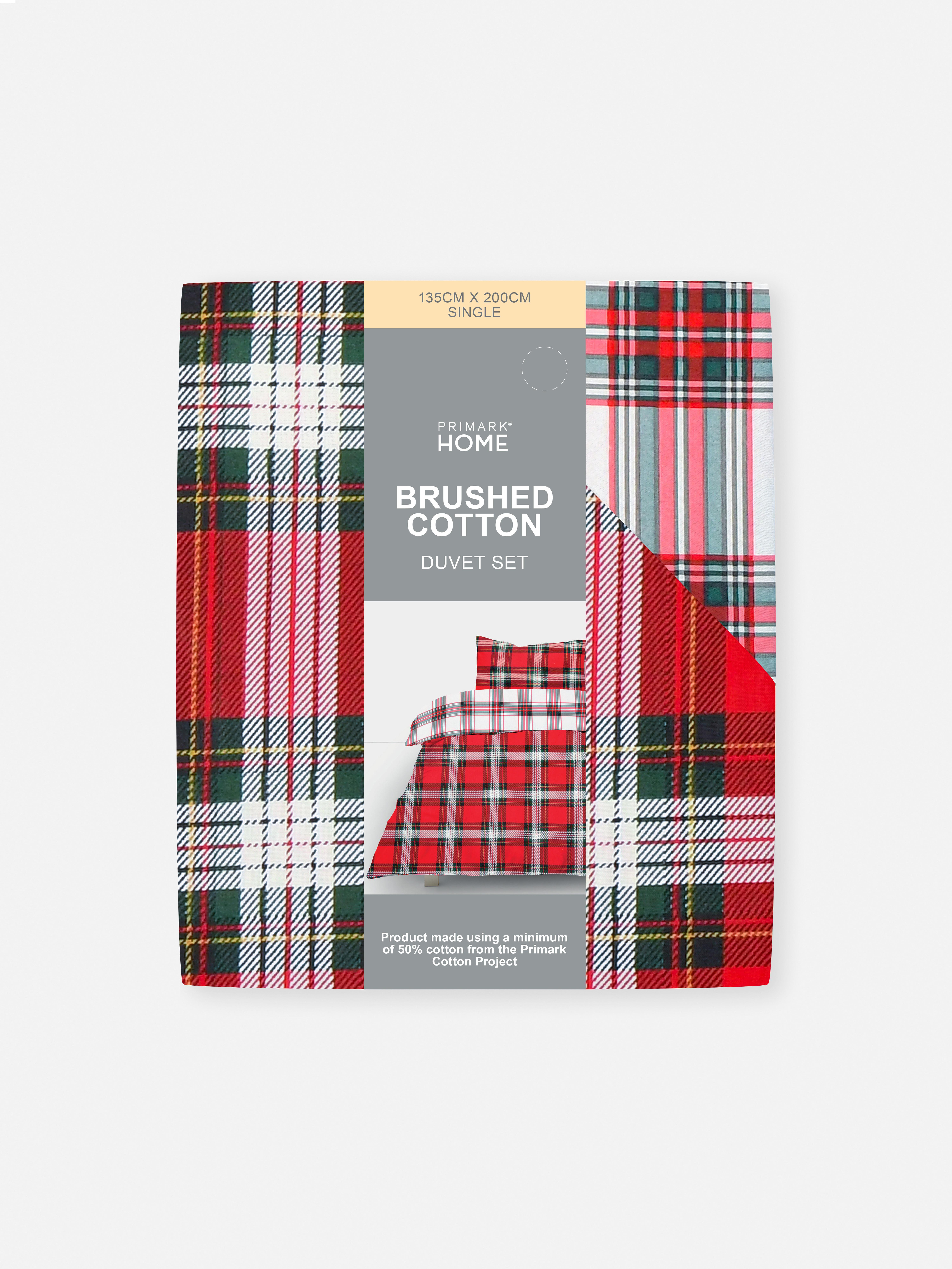 Reversible Tartan Single Duvet Cover Set