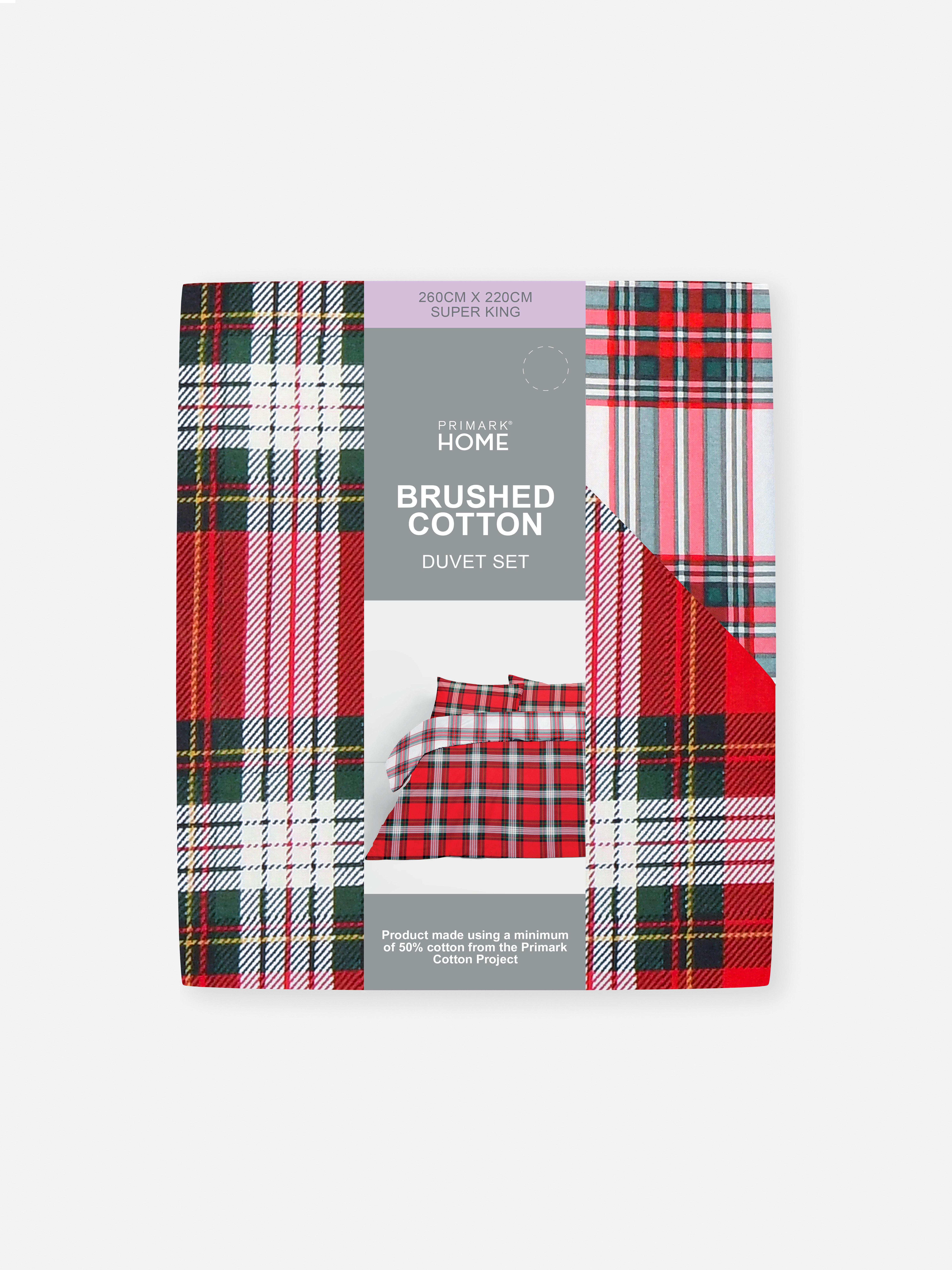 Reversible Tartan Super King Duvet Cover Set
