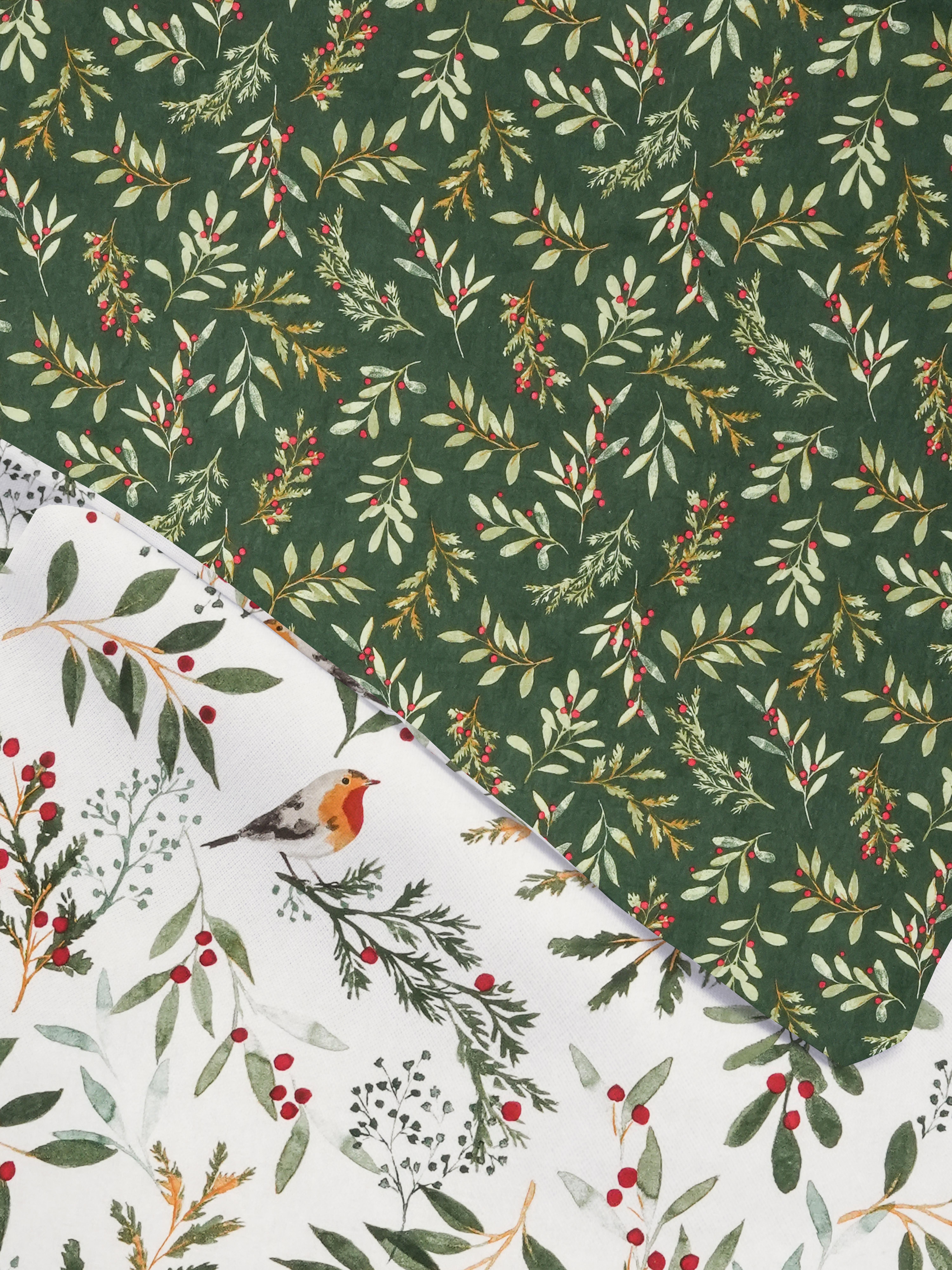 Parure de lit super king size réversible à motif forestier de Noël