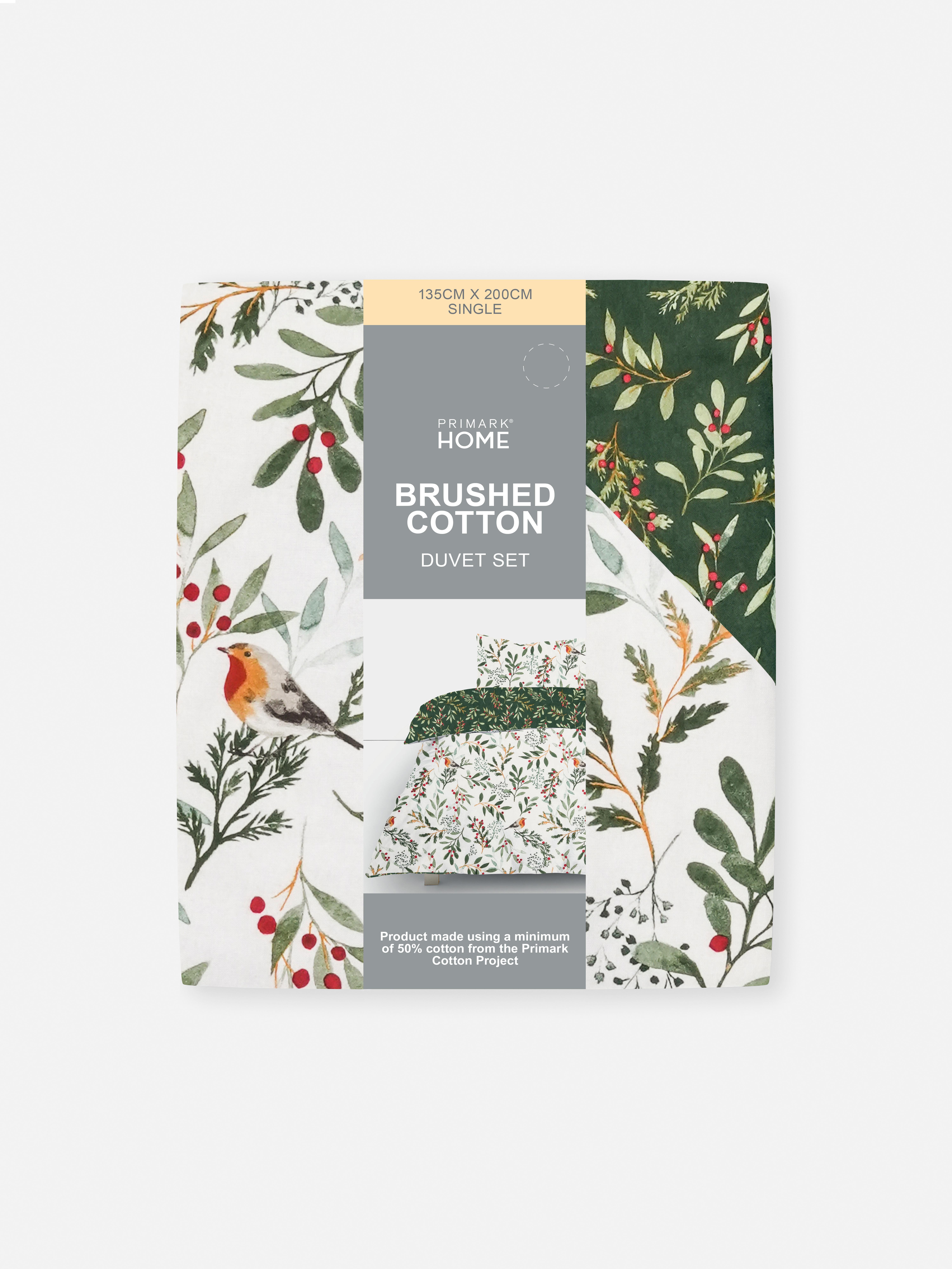Reversible Christmas Woodland Single Duvet Cover Set