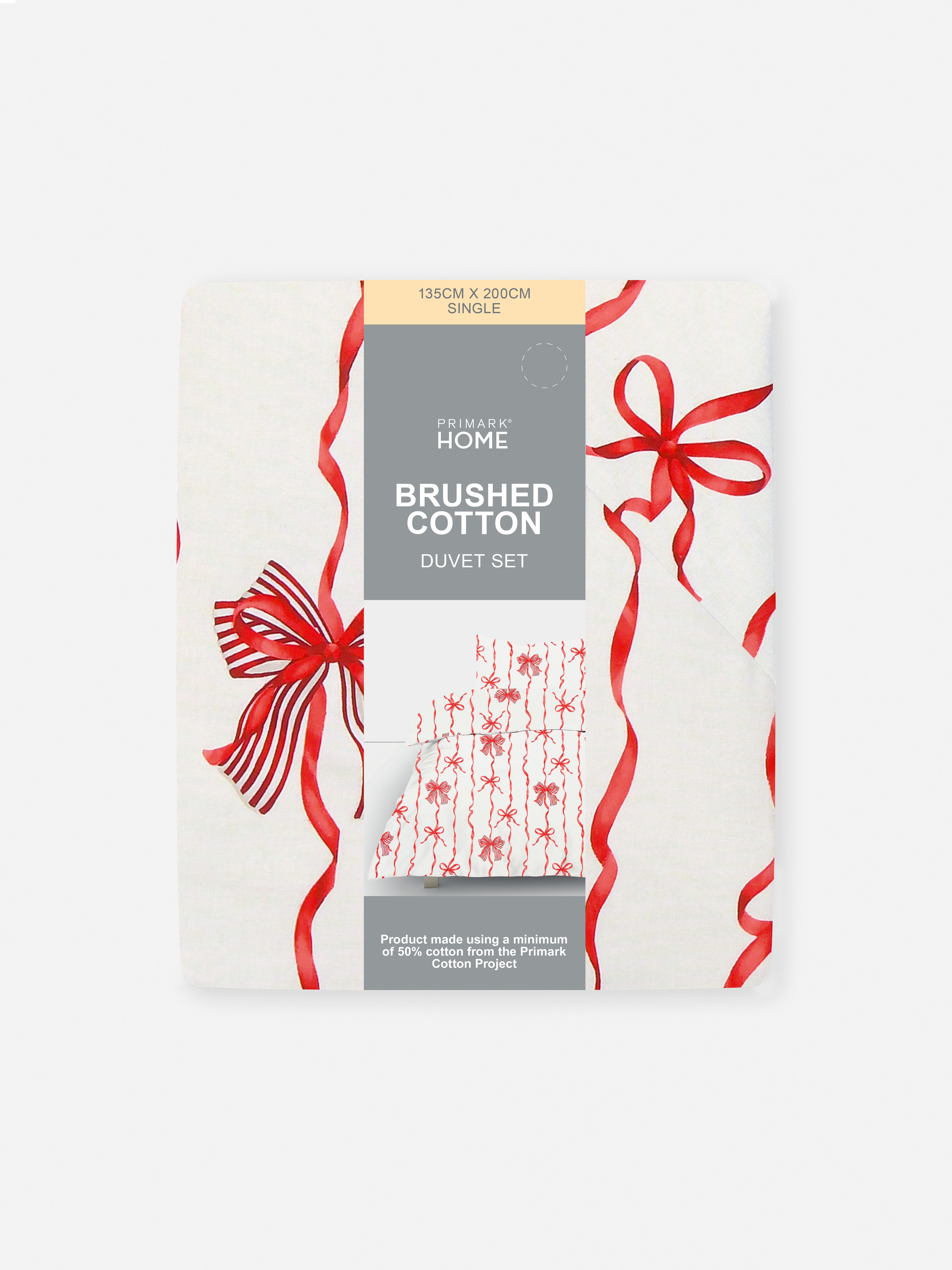 Stripe And Bow Single Duvet Cover Set