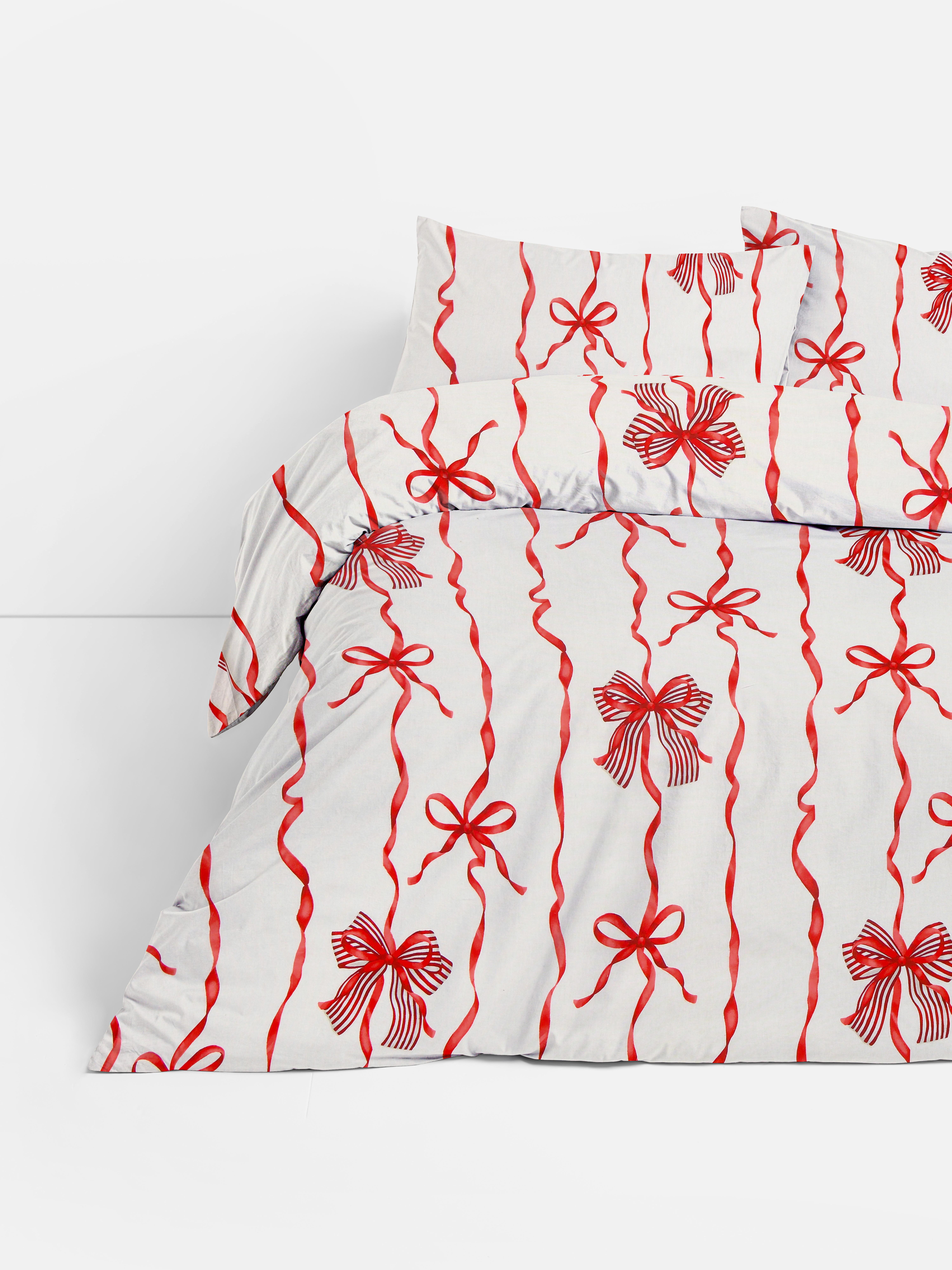 Stripe And Bow King Duvet Cover Set