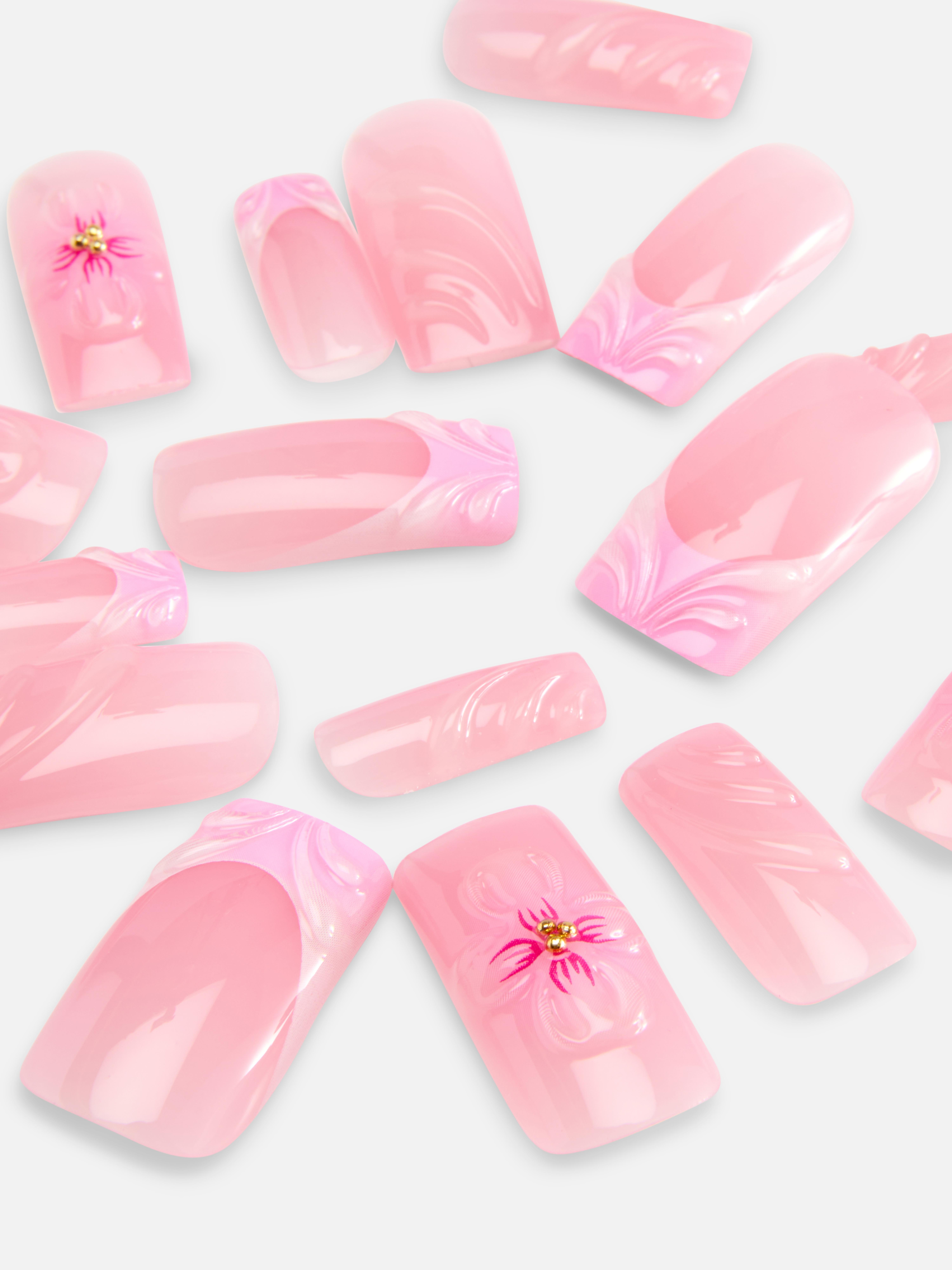 PS... Floral Square Gloss False Nails