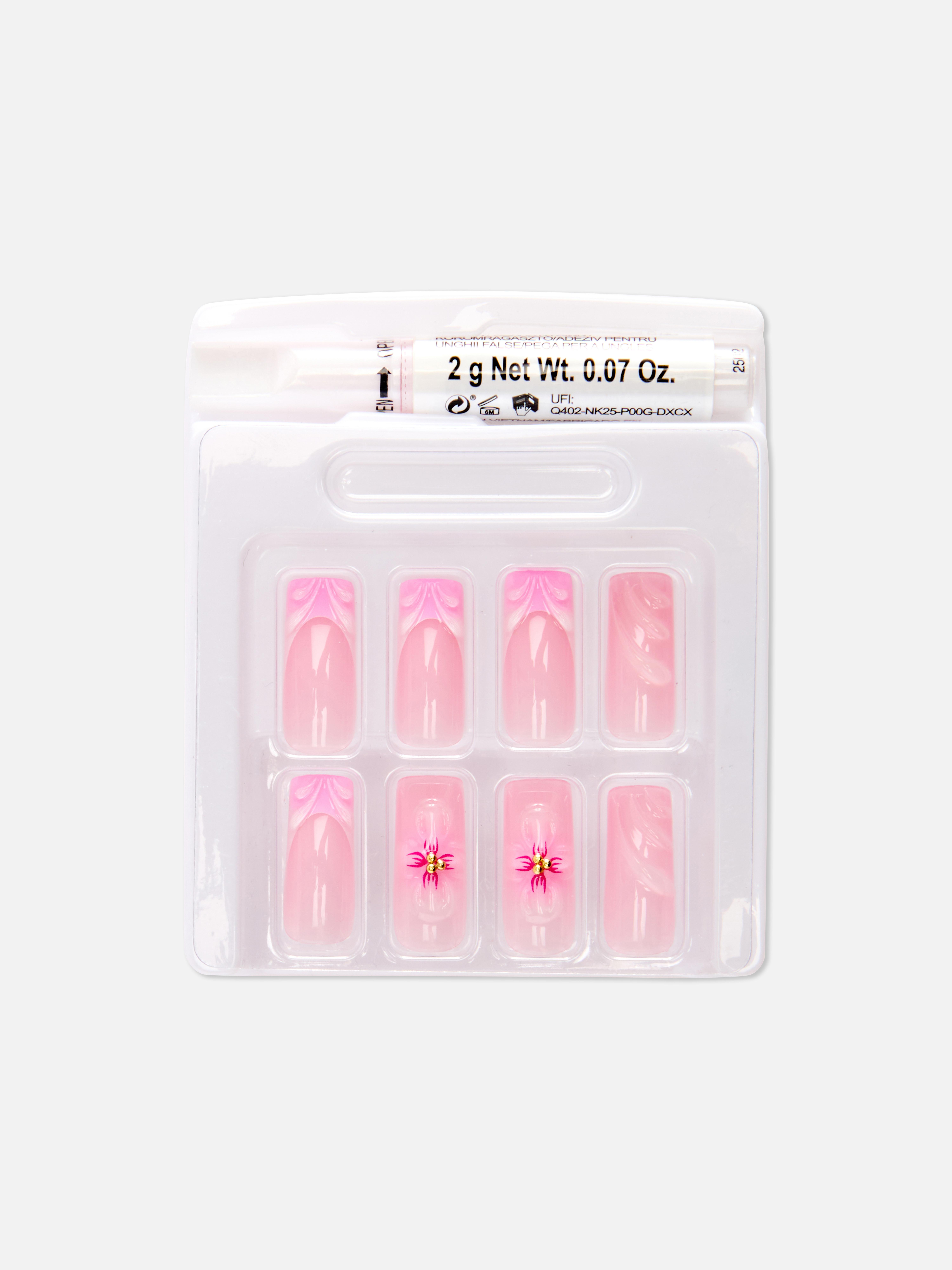 PS... Floral Square Gloss False Nails