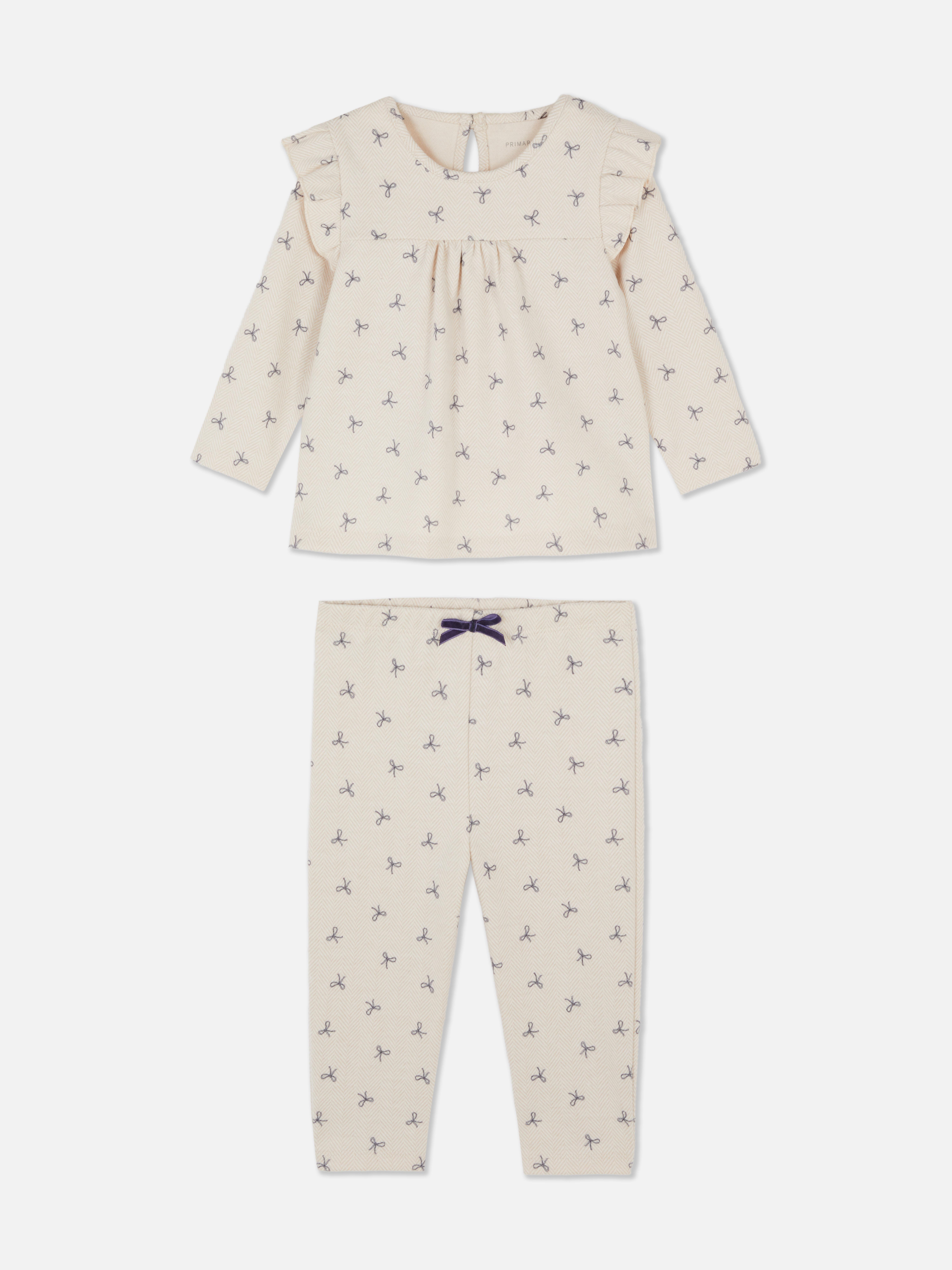0-36mths | Bow Blouse and Leggings Set