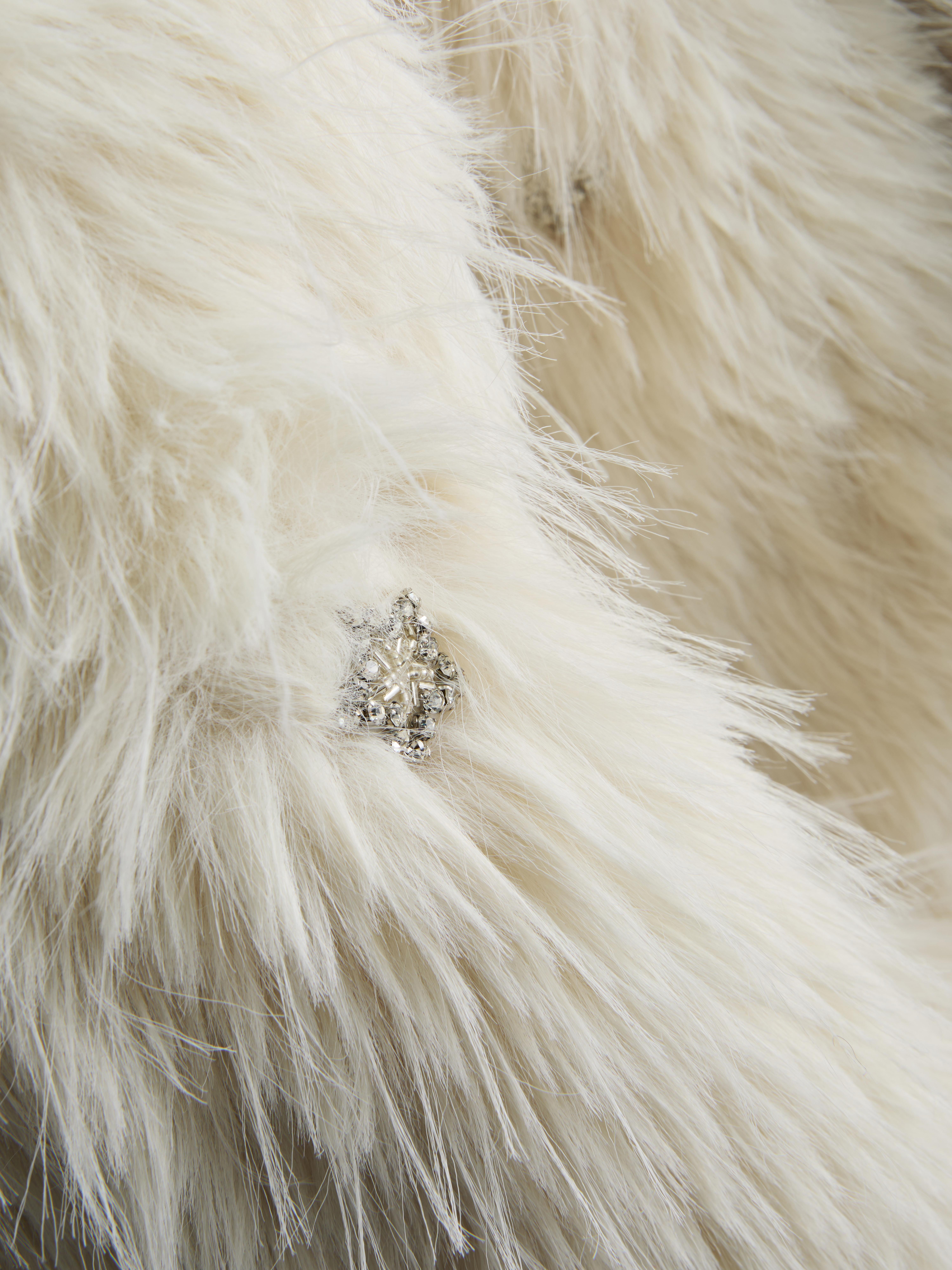 Embellished Faux Fur Jacket