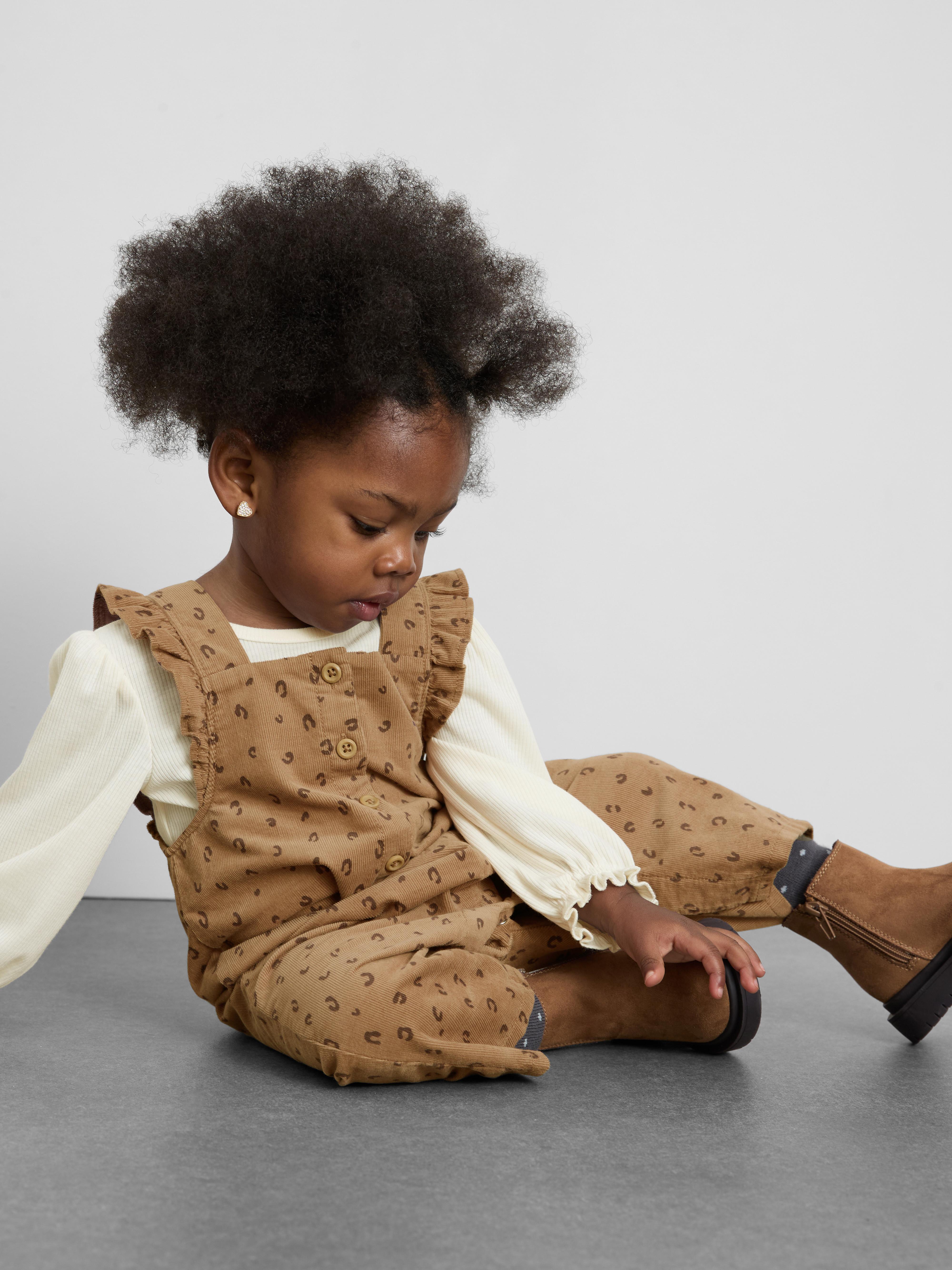 0-36mths | Long Sleeve Blouse and Leopard Print Dungarees Set