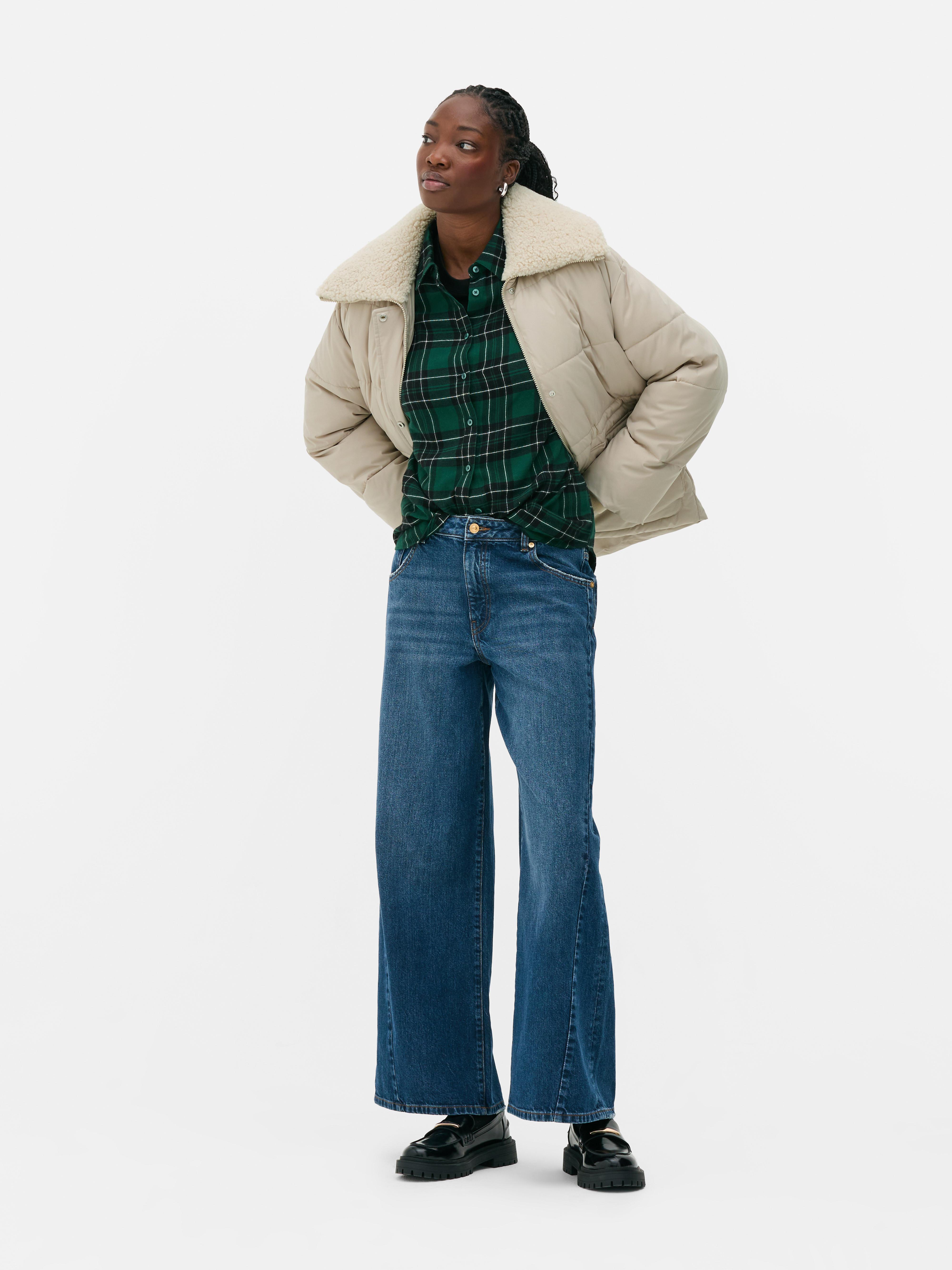 Húzott derekú, bundapolár-galléros kabát