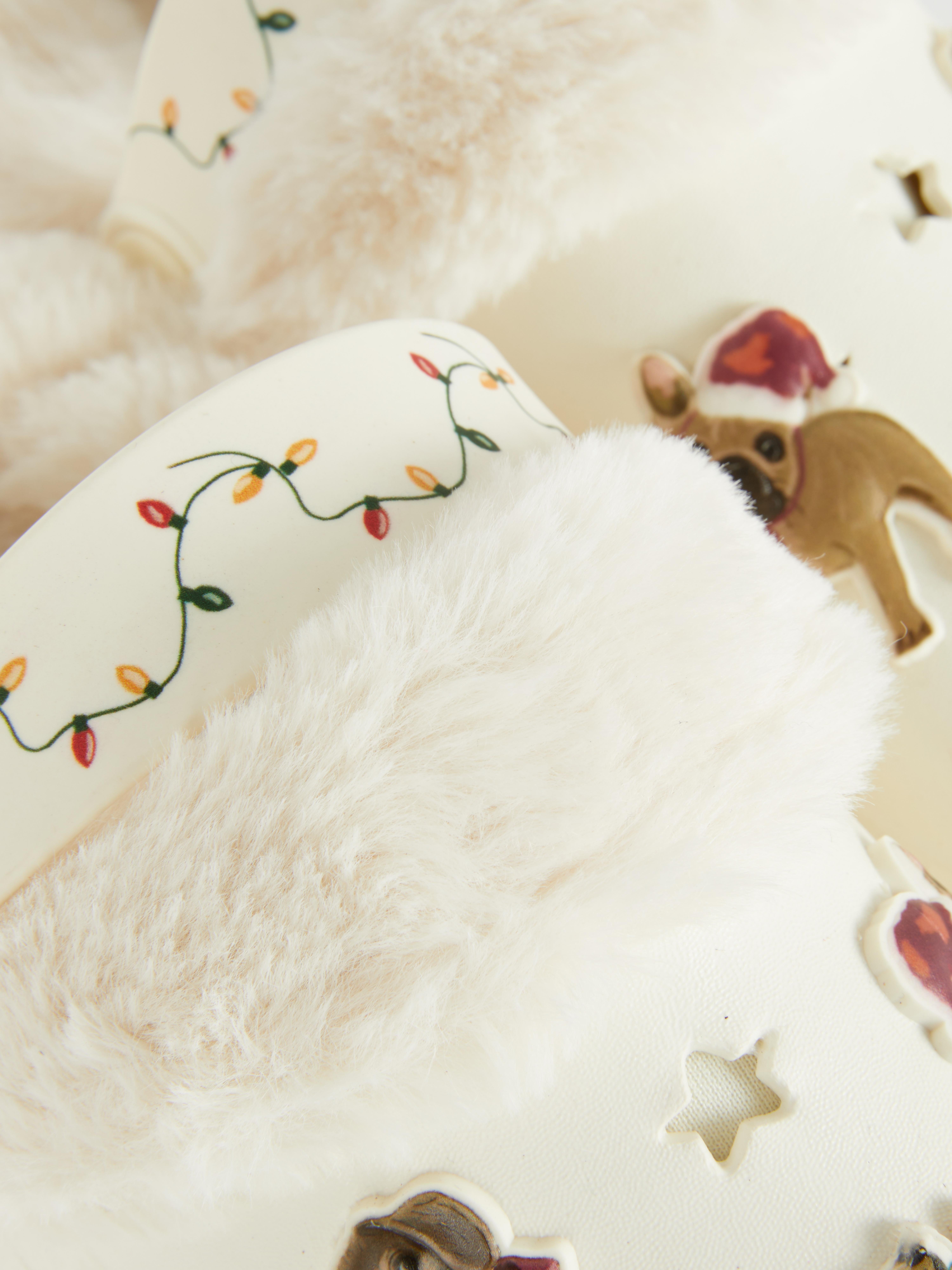 Weihnachtliche Clogs für Kinder mit Hundemotiven