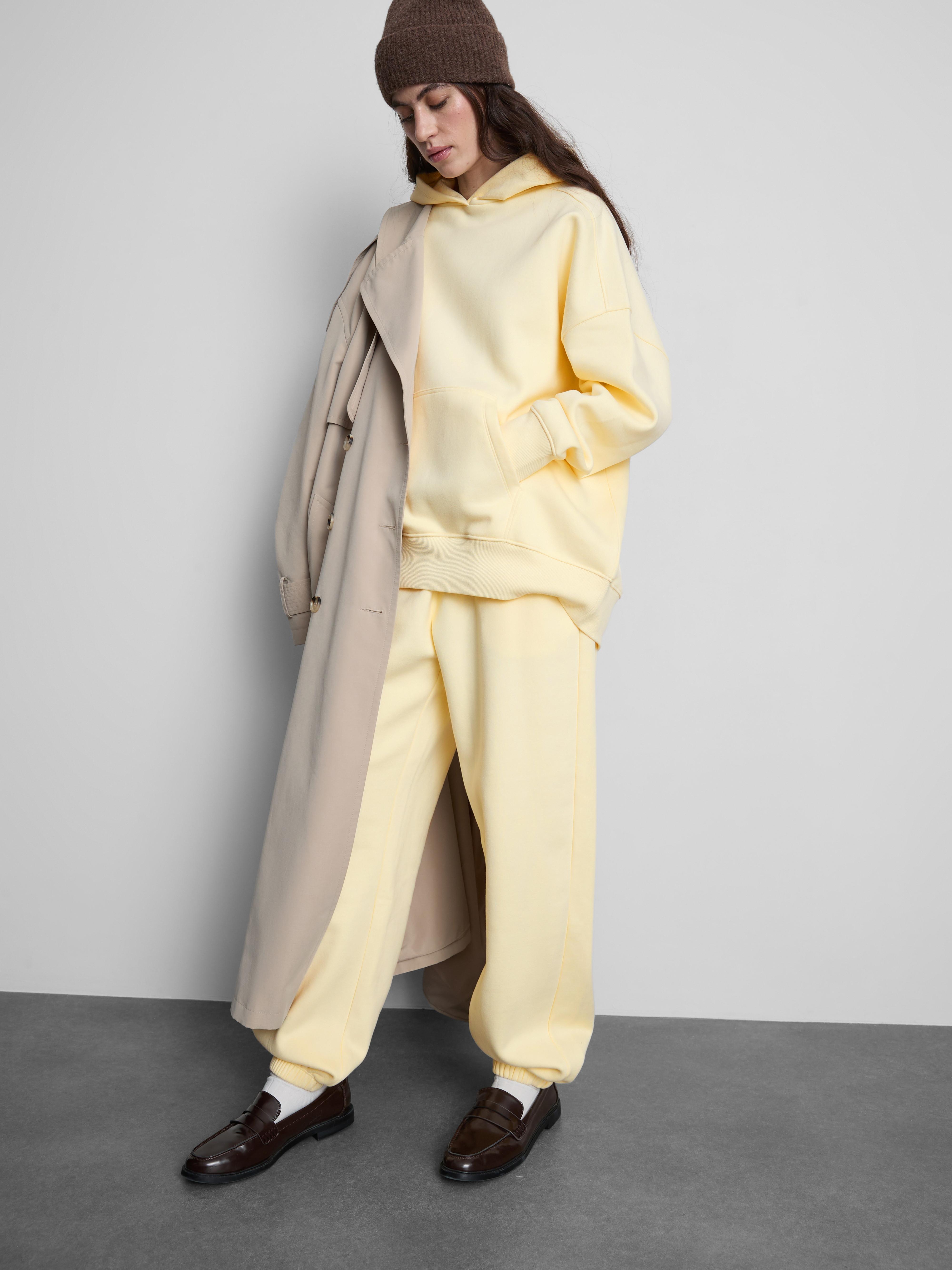 Drawstring Cuffed Joggers Yellow