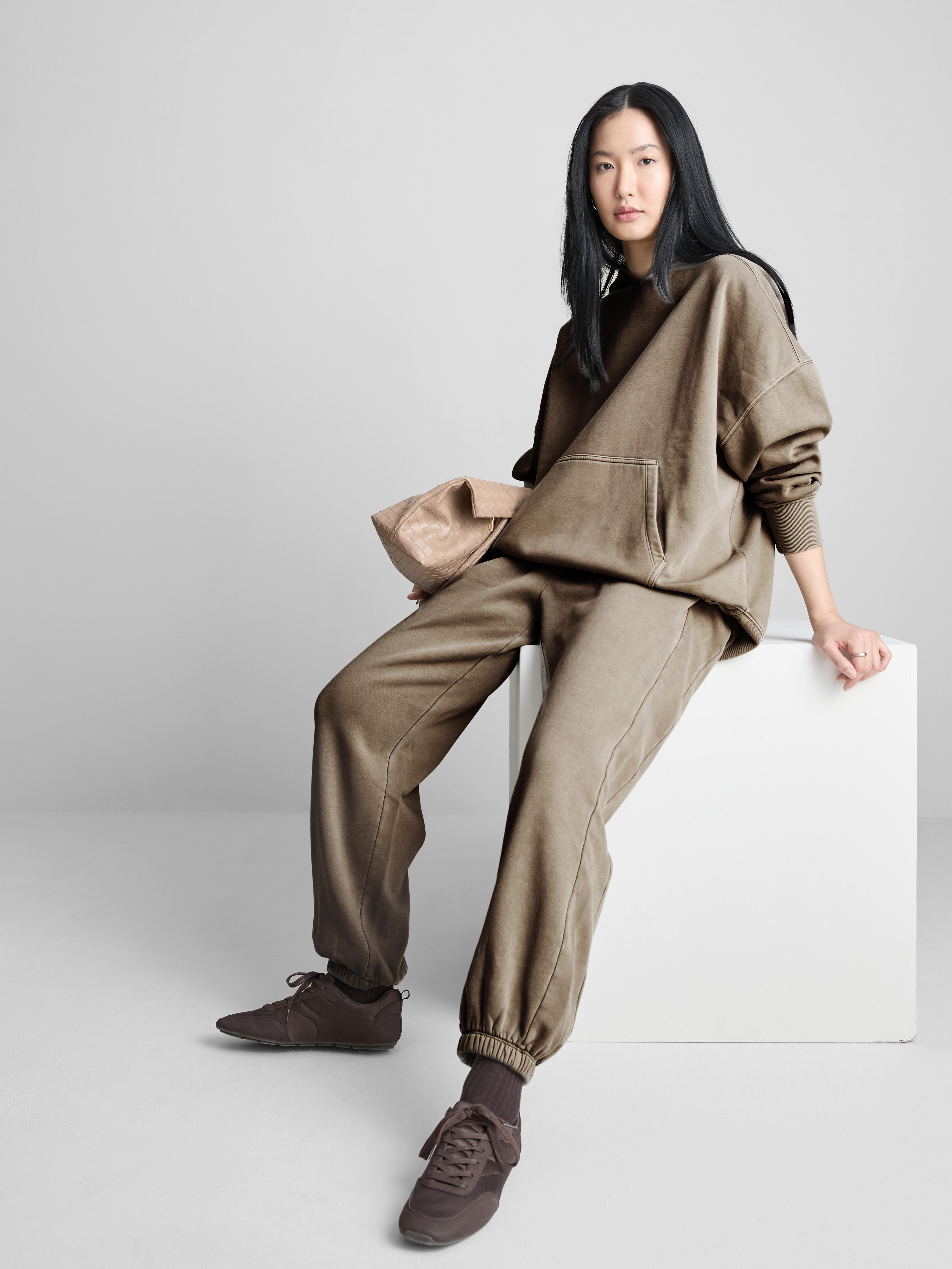 Drawstring Cuffed Joggers Taupe