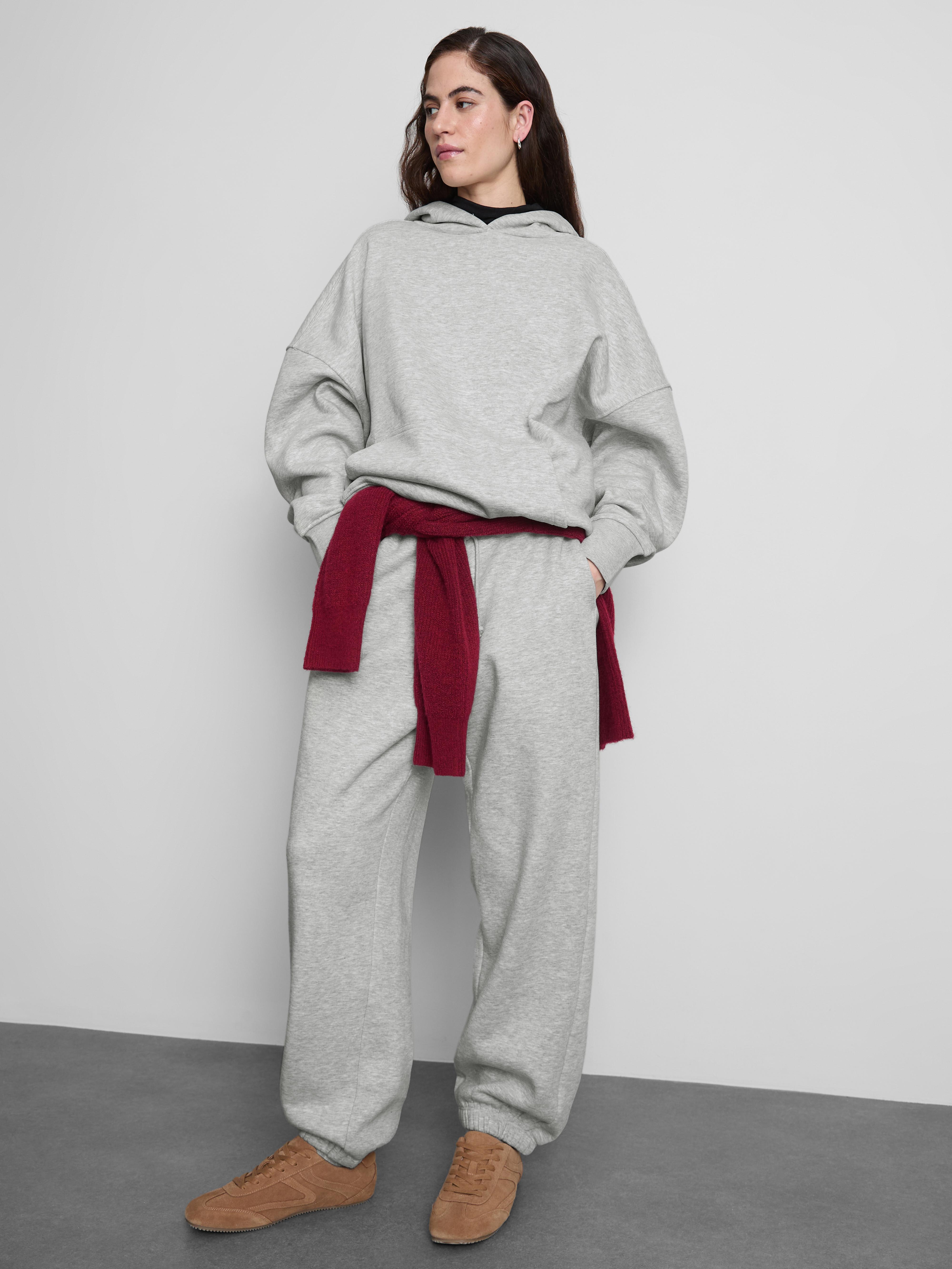 Drawstring Cuffed Joggers Light Grey