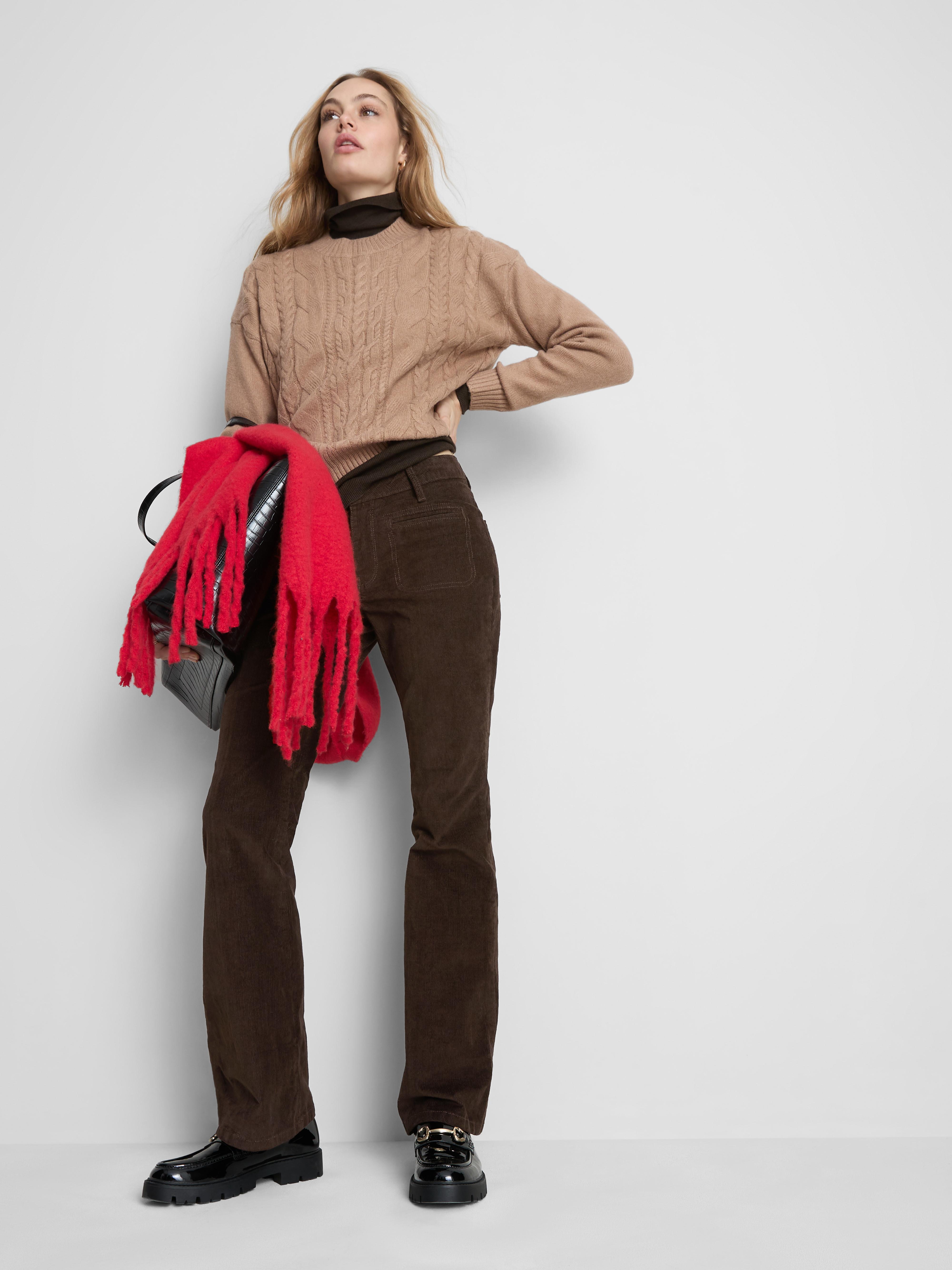 Mid Rise Corduroy Bootcut Jeans