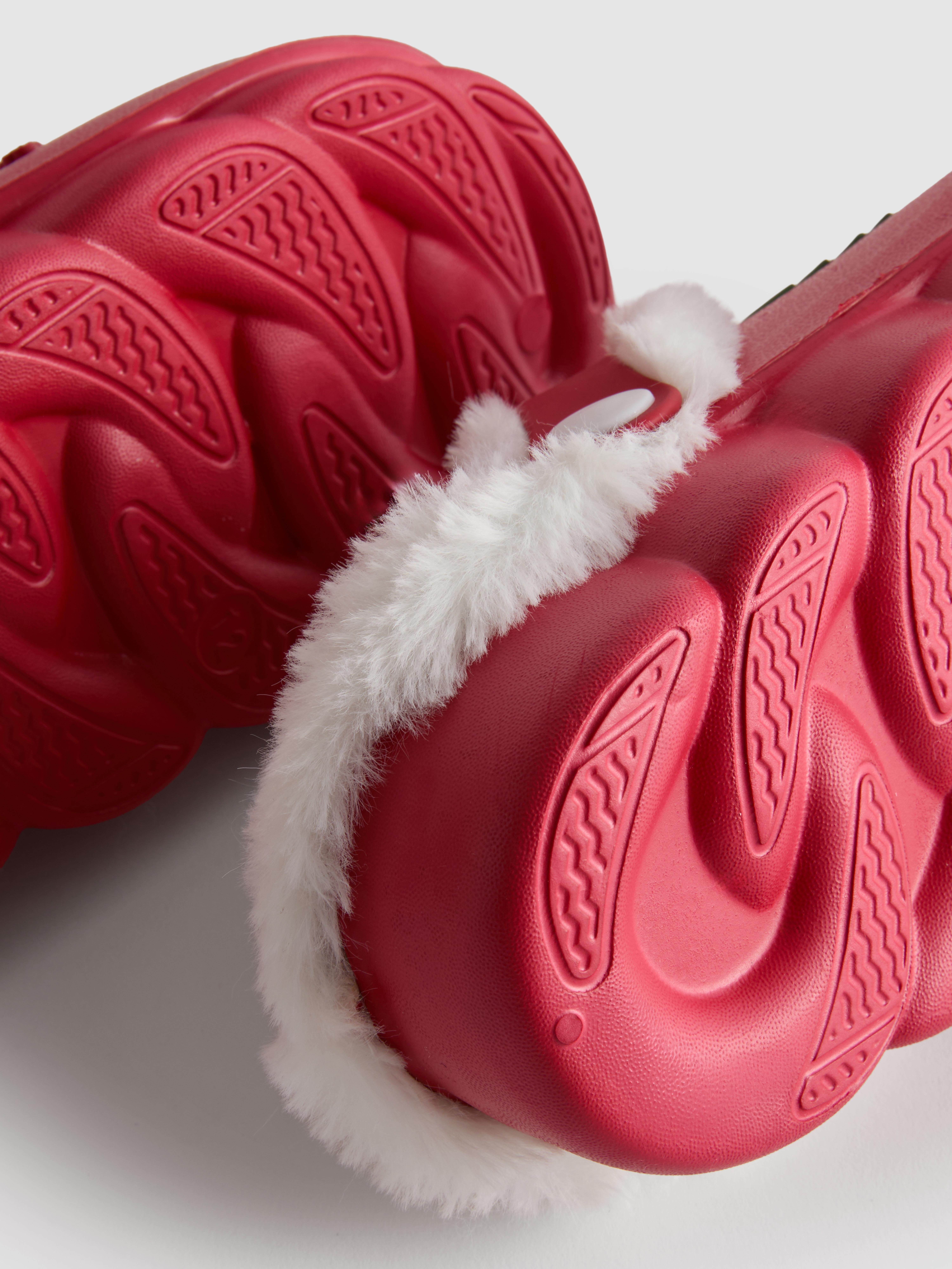 Faux Fur Lined Christmas Clog Slippers