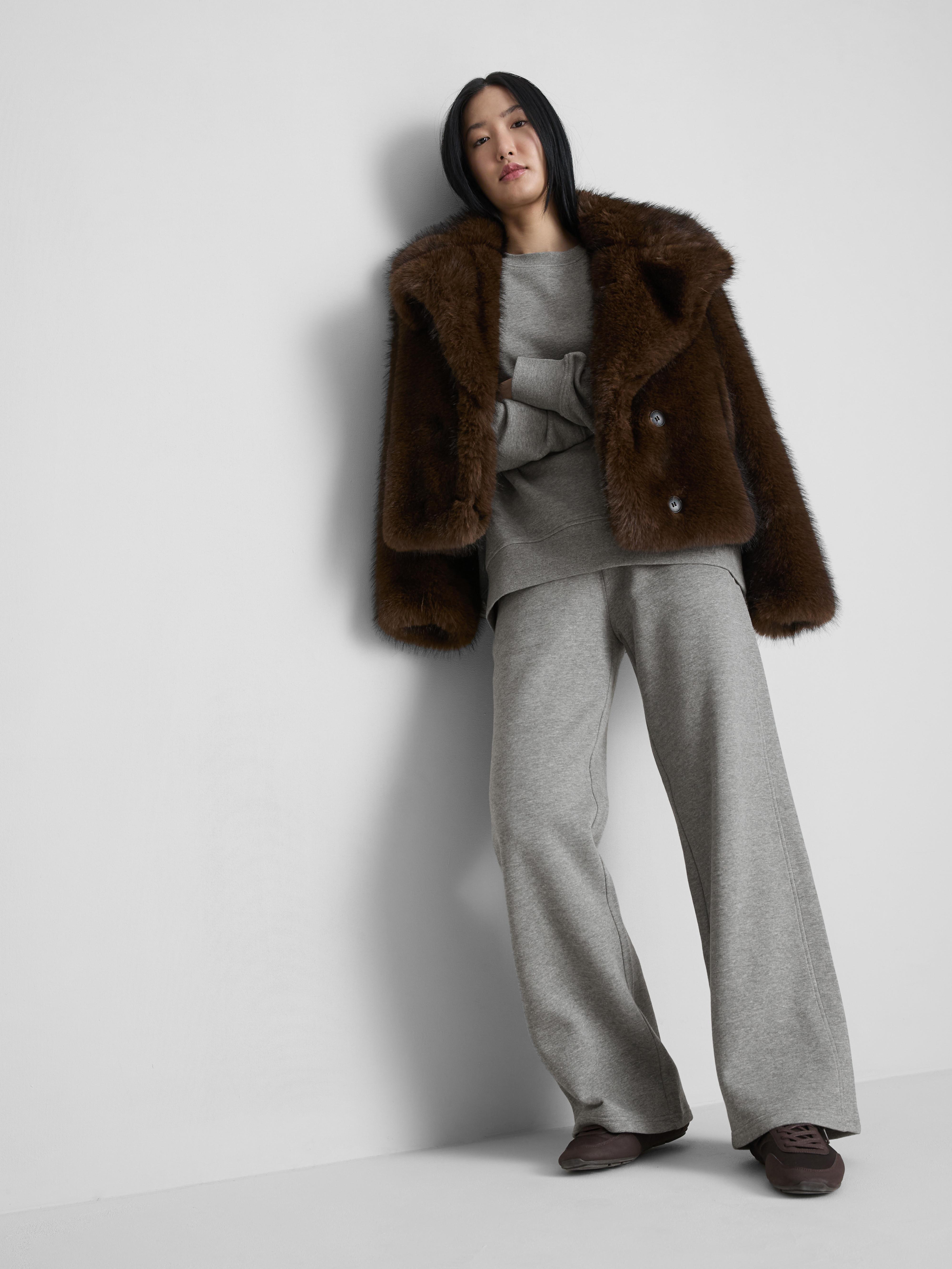 Women's Dark Gray Cotton Rich Wide Leg Sweatpants