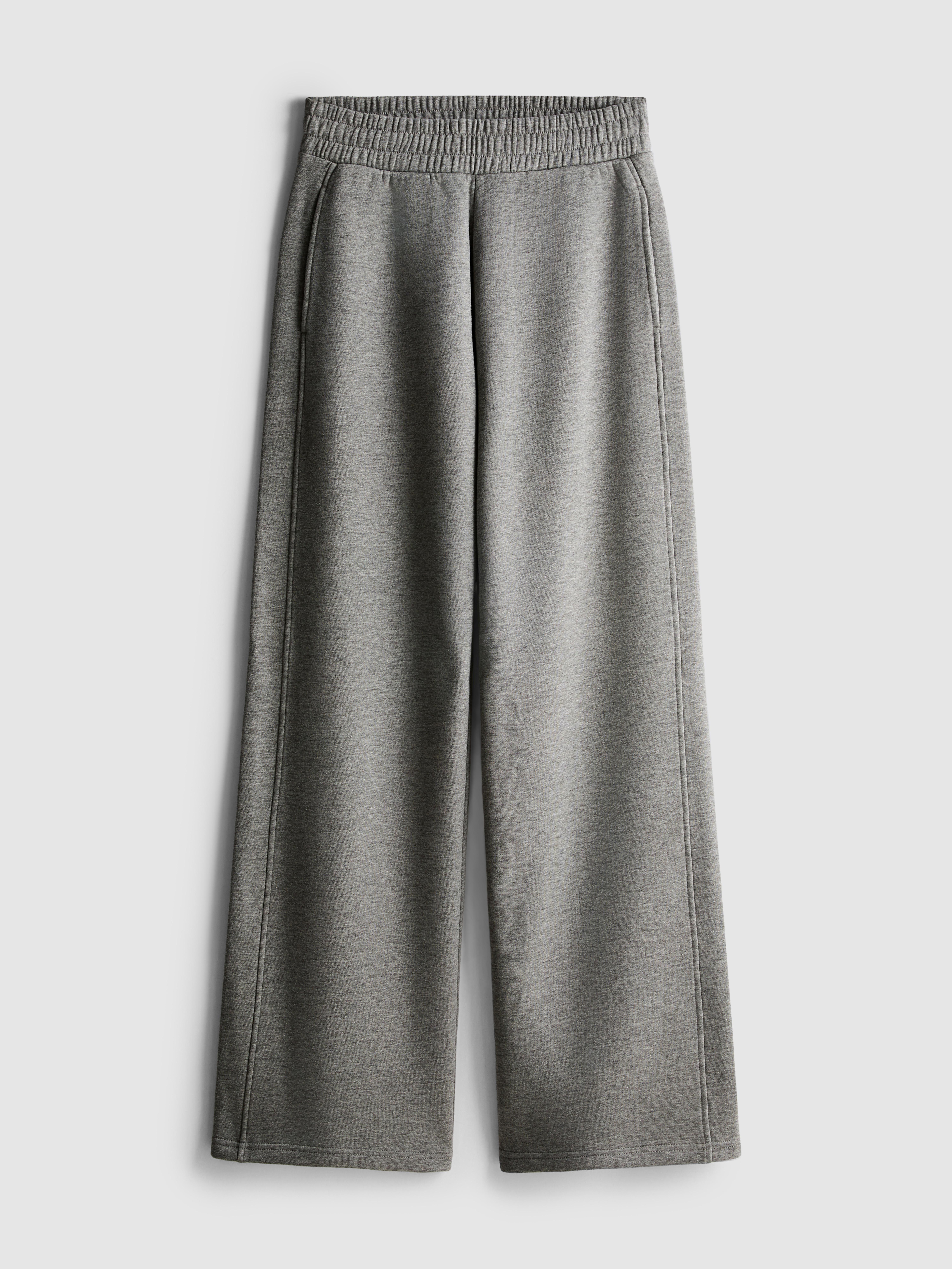 Women's Dark Gray Cotton Rich Wide Leg Sweatpants