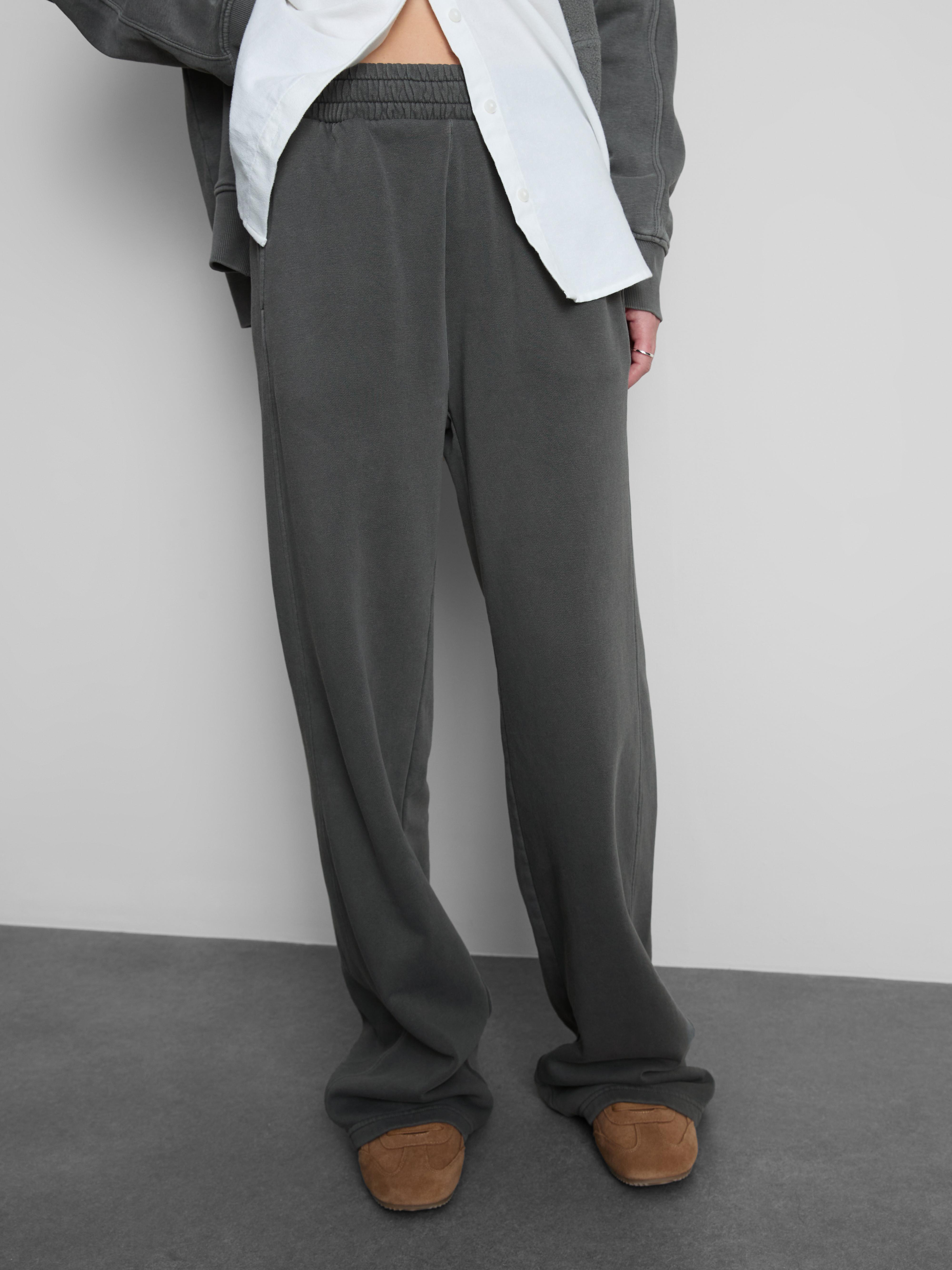 Women's Charcoal Cotton Rich Wide Leg Sweatpants