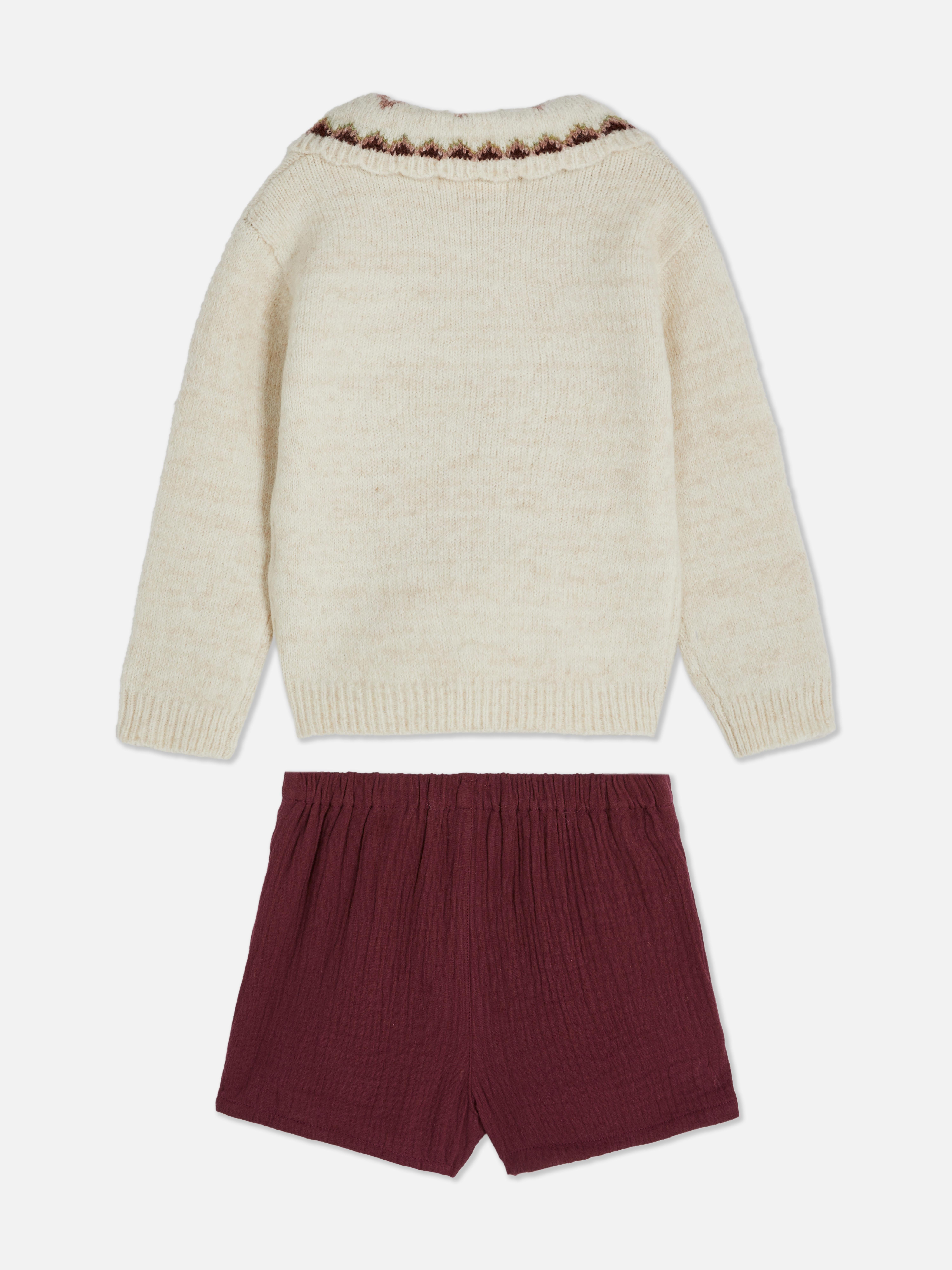 0-36 mesi | Maglione con colletto, skort e collant