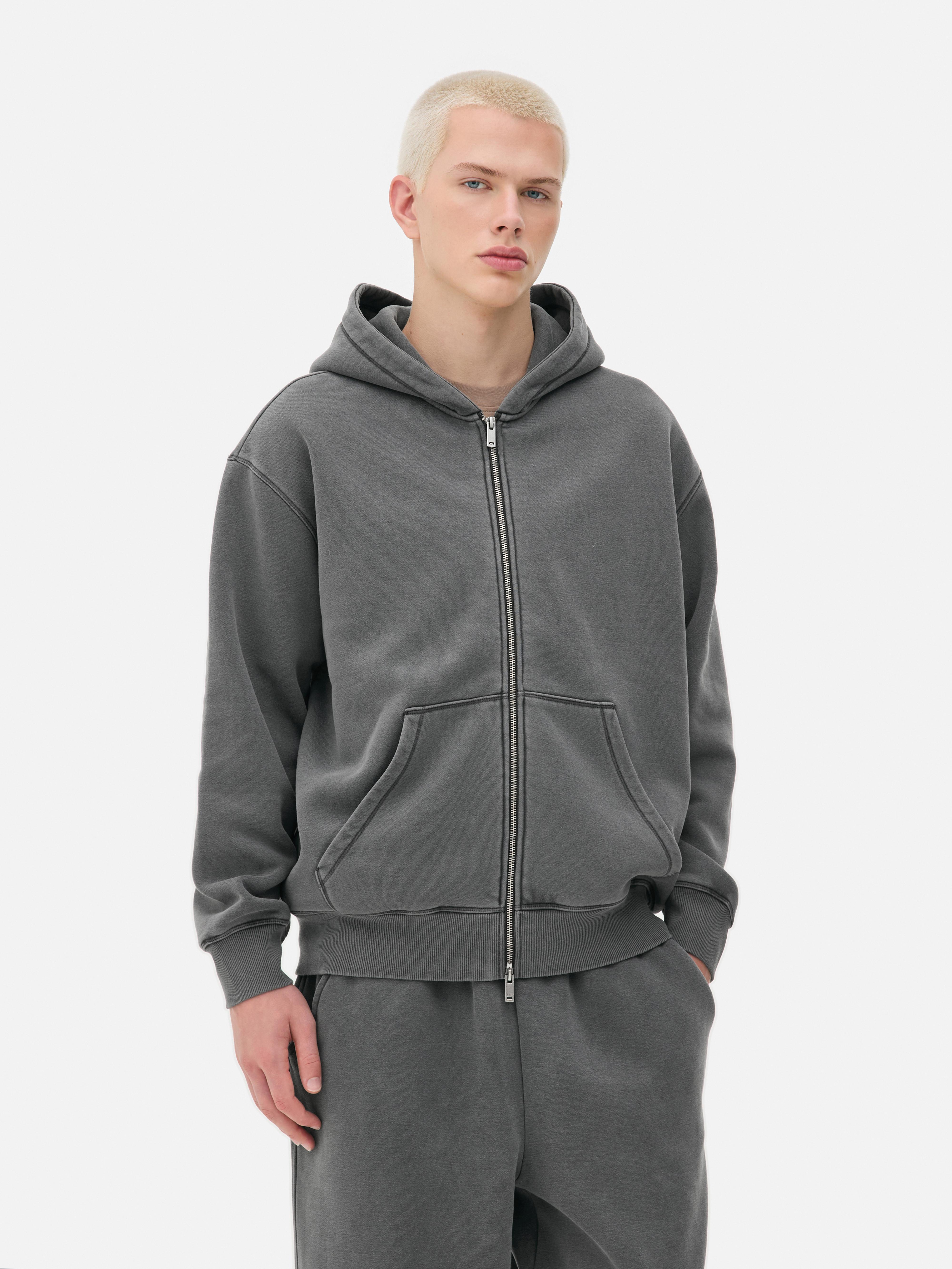 Washed Zip-Up Hoodie