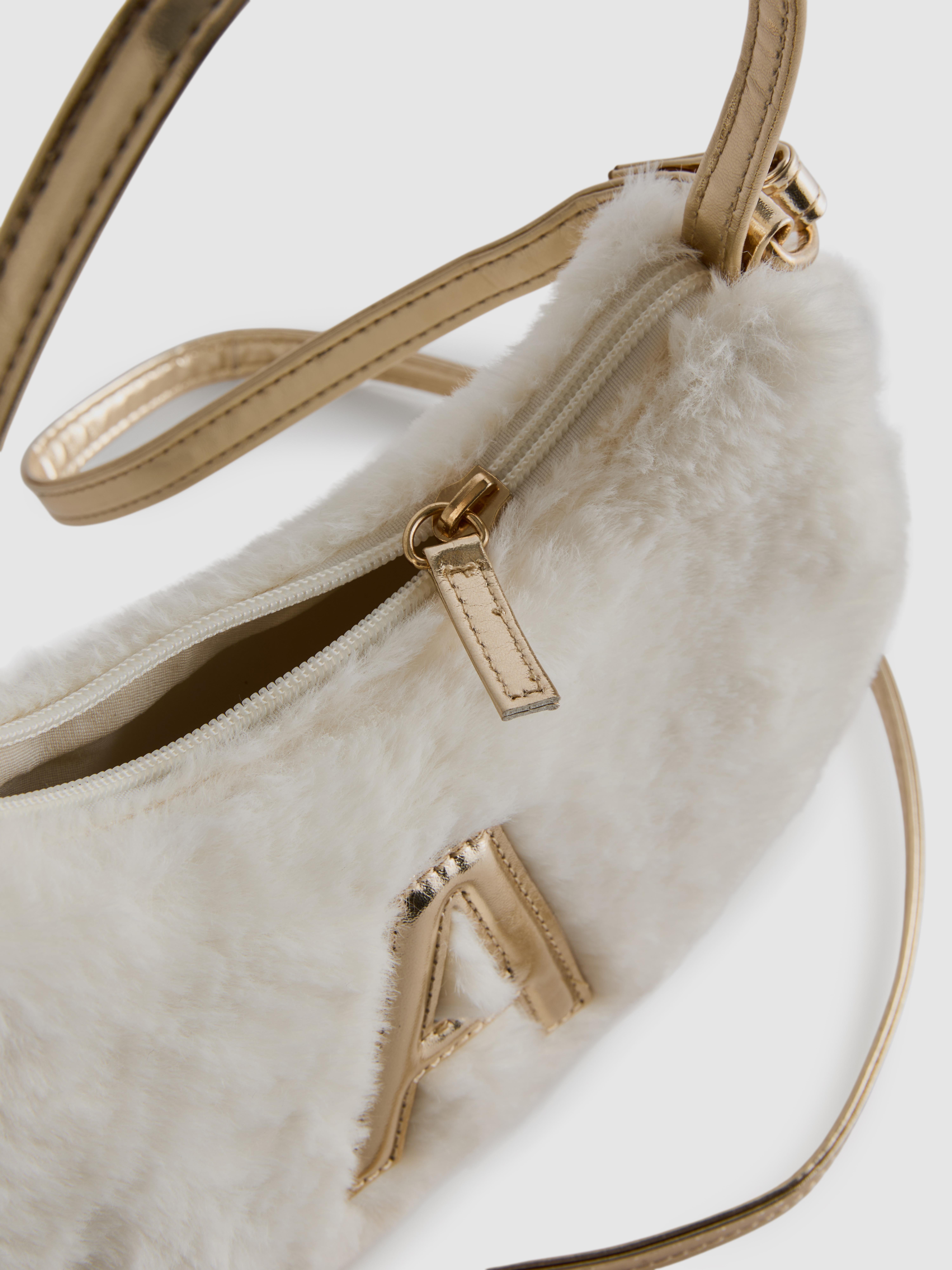 Faux Fur Initial Crossbody Bag