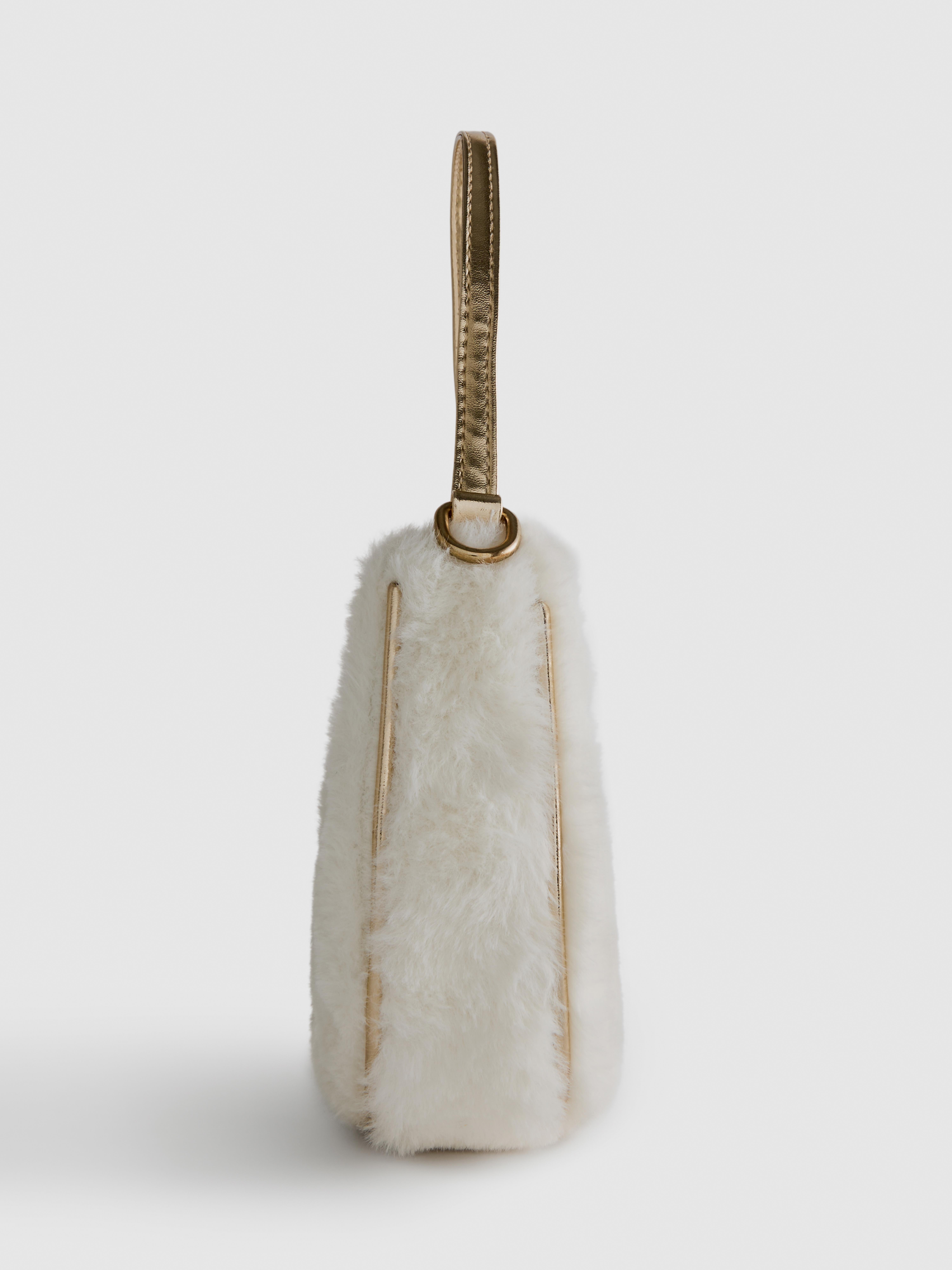 Faux Fur Initial Crossbody Bag