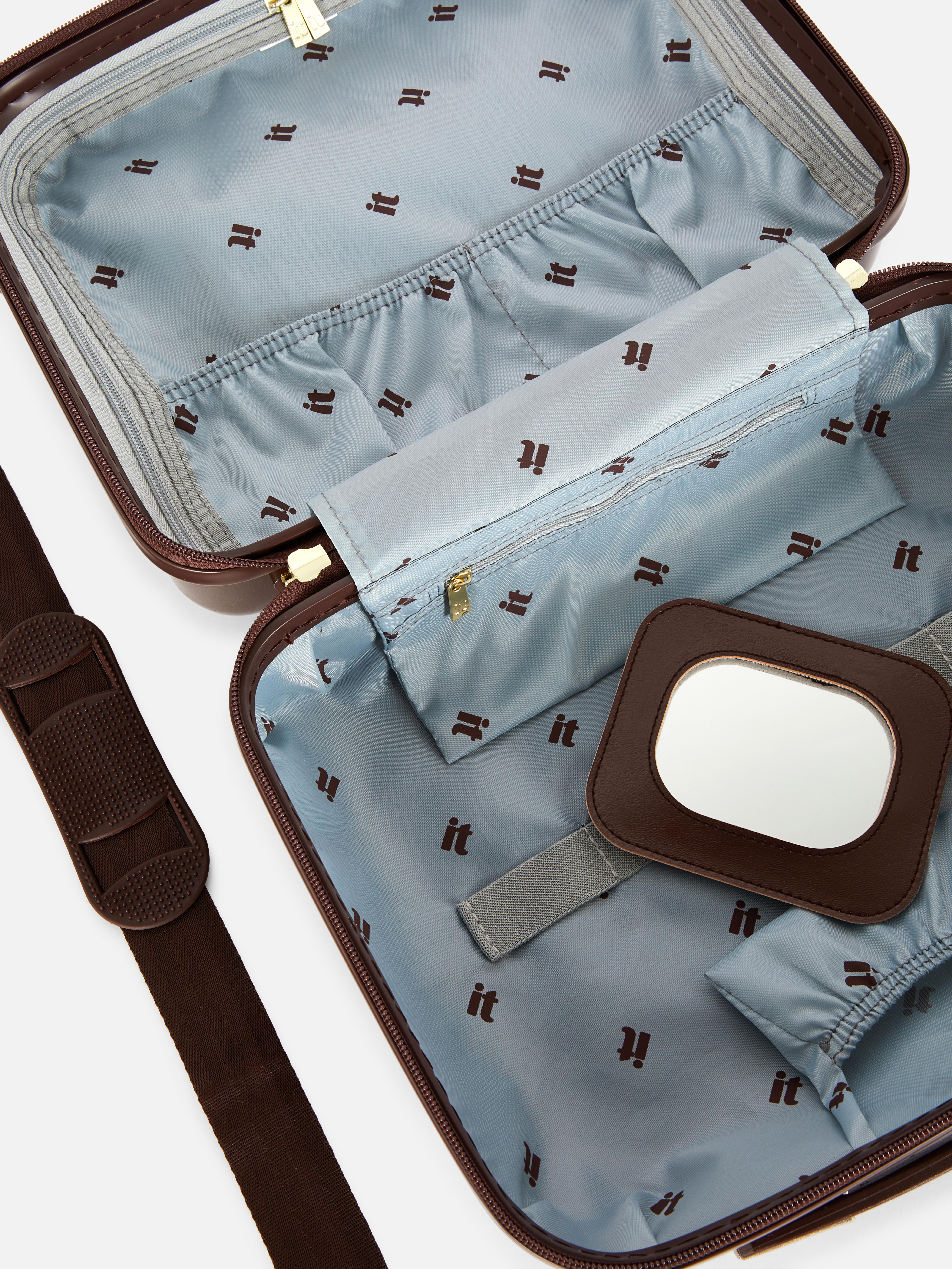 Estuche de maquillaje rígido de espiga de It Luggage
