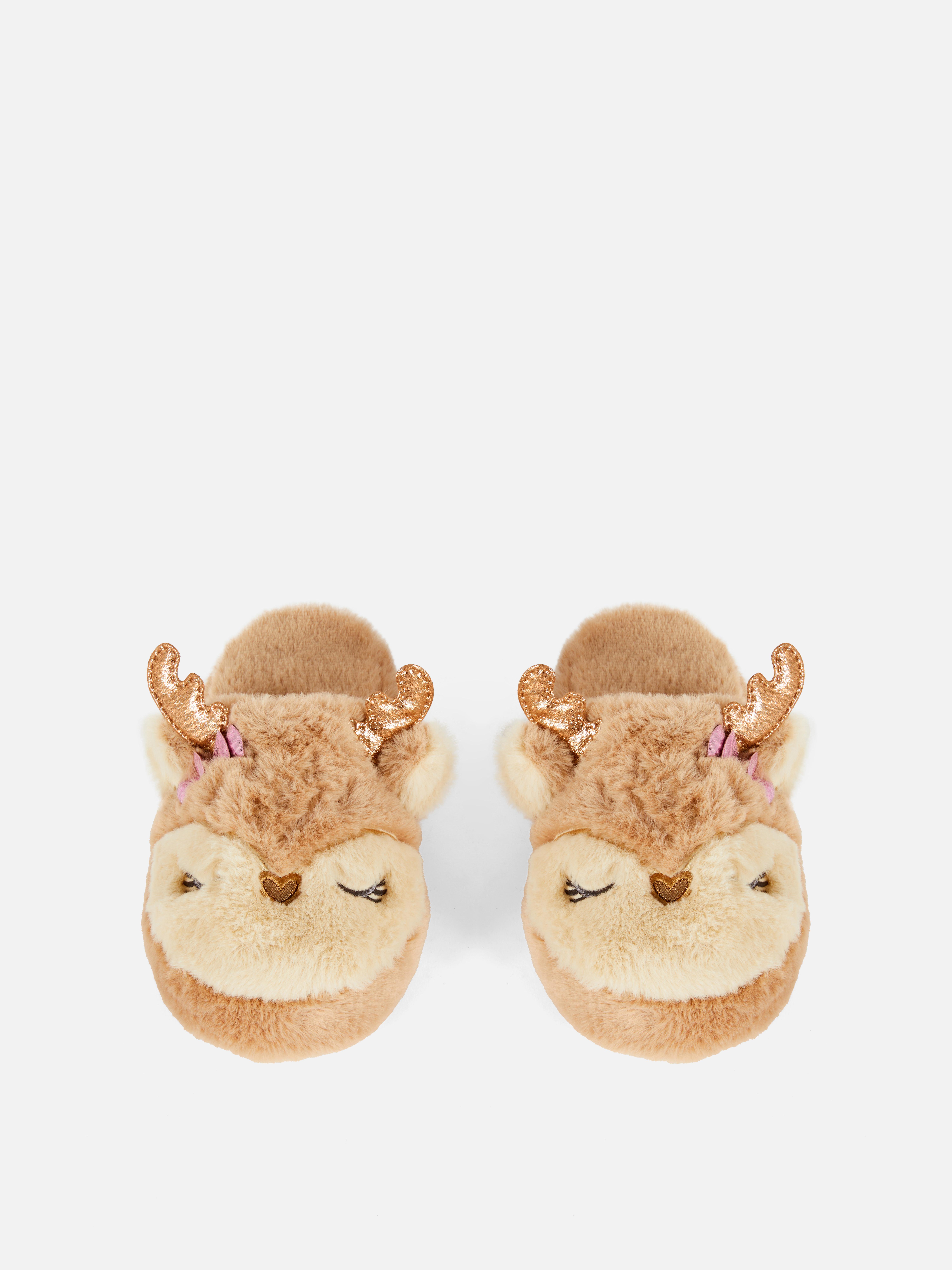 Reindeer Fluffy Slippers