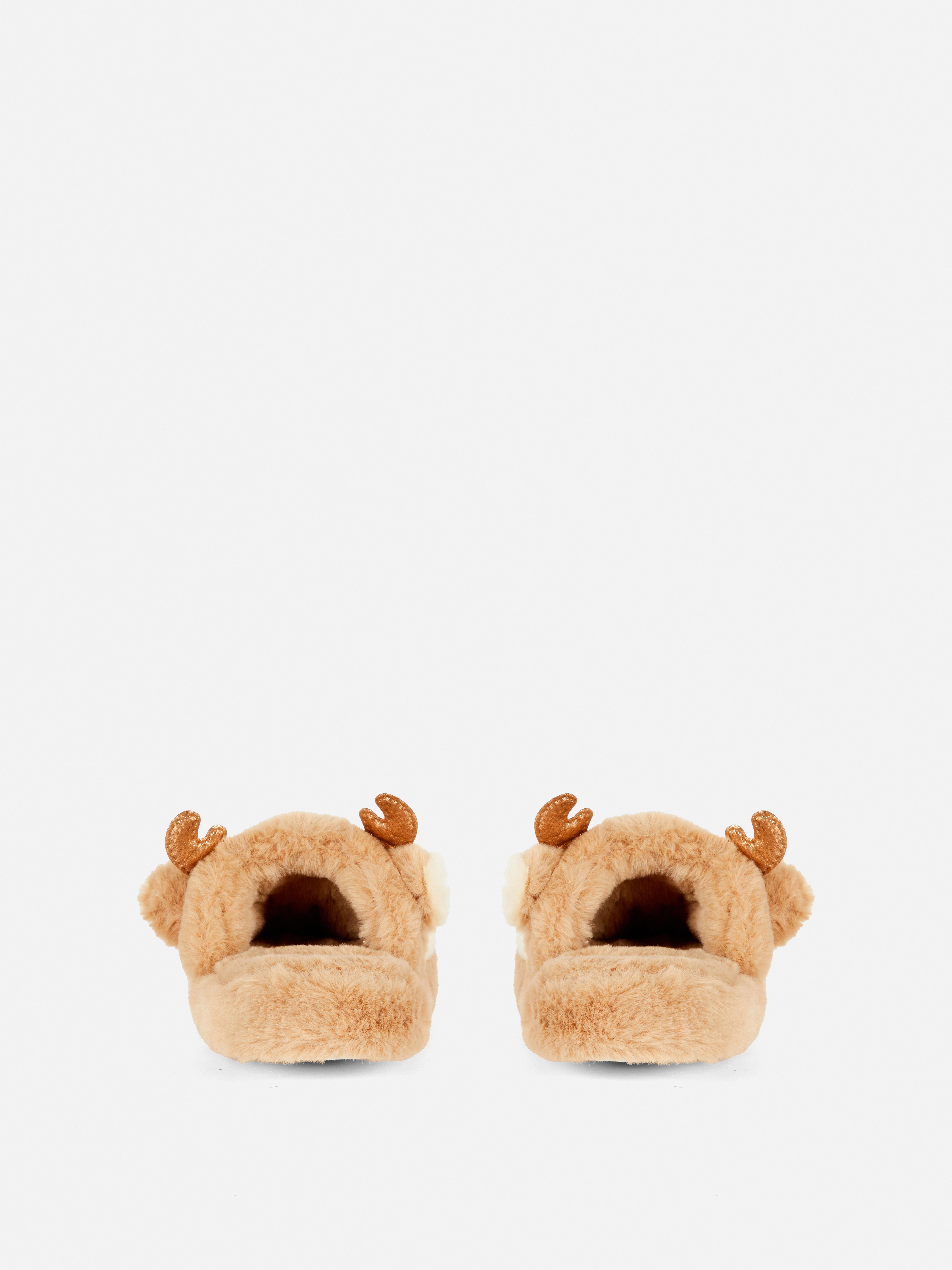 Reindeer Fluffy Slippers