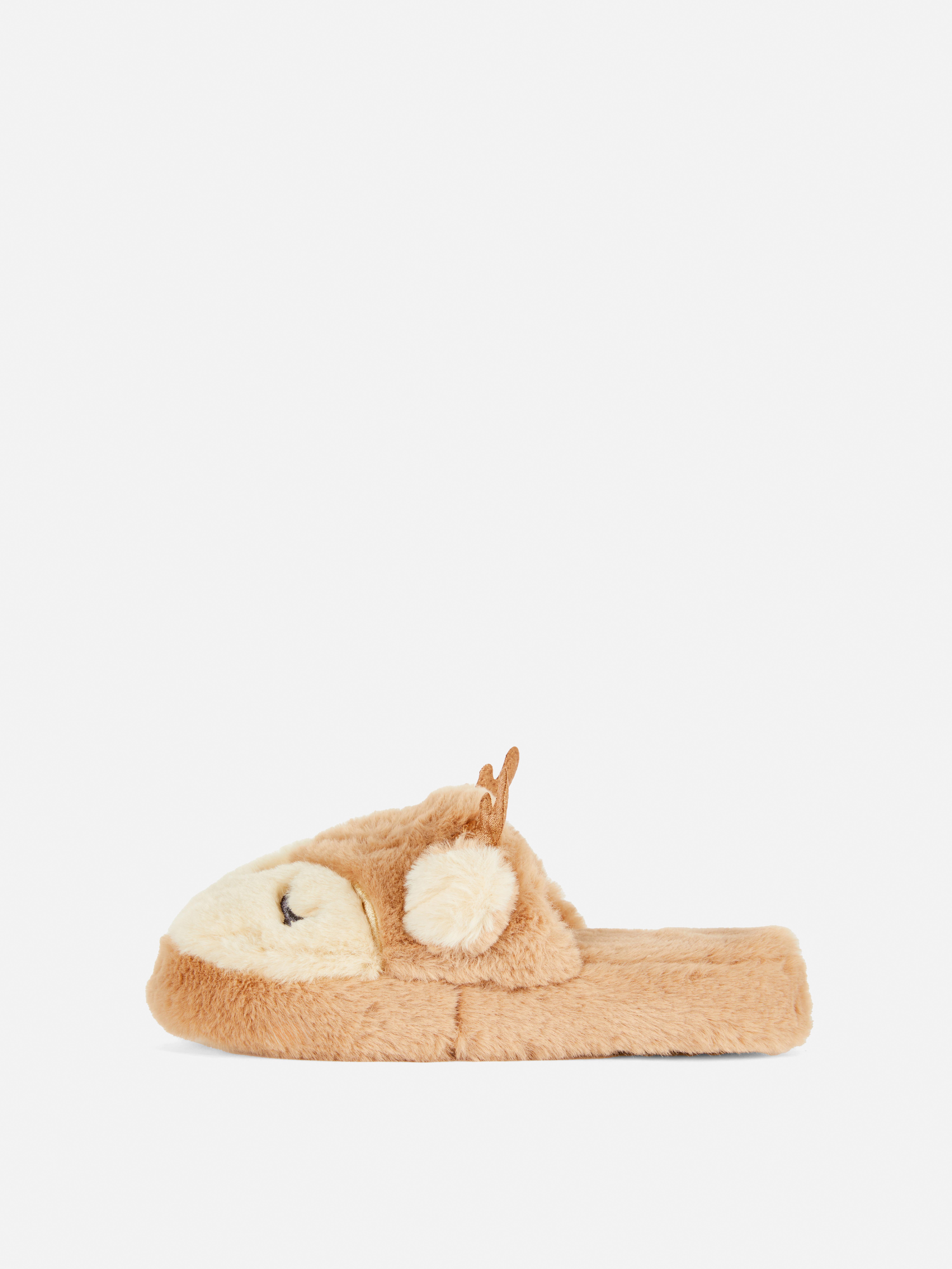 Reindeer Fluffy Slippers