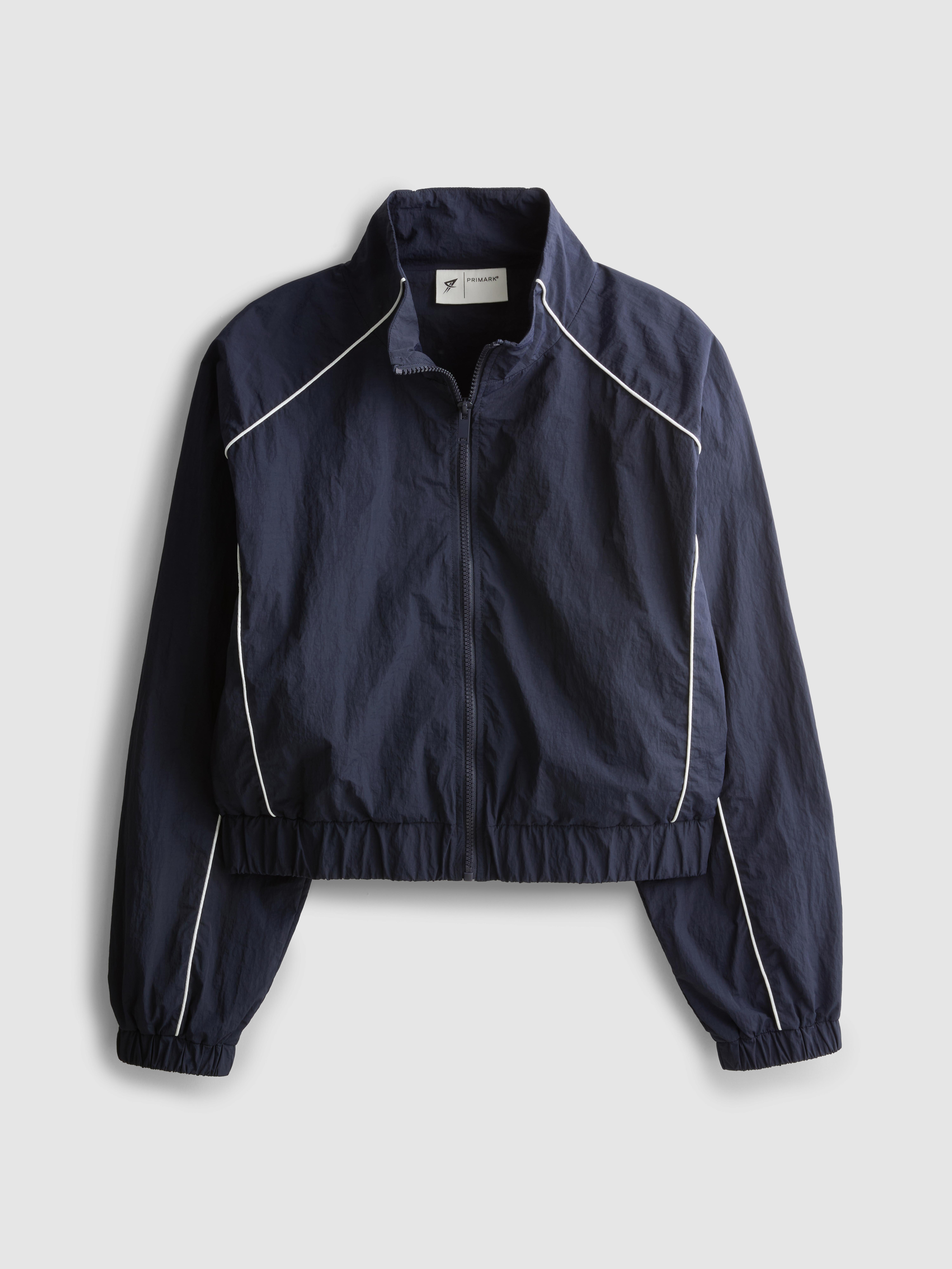 Shell-Jacke mit kontrastfarbener Paspelierung