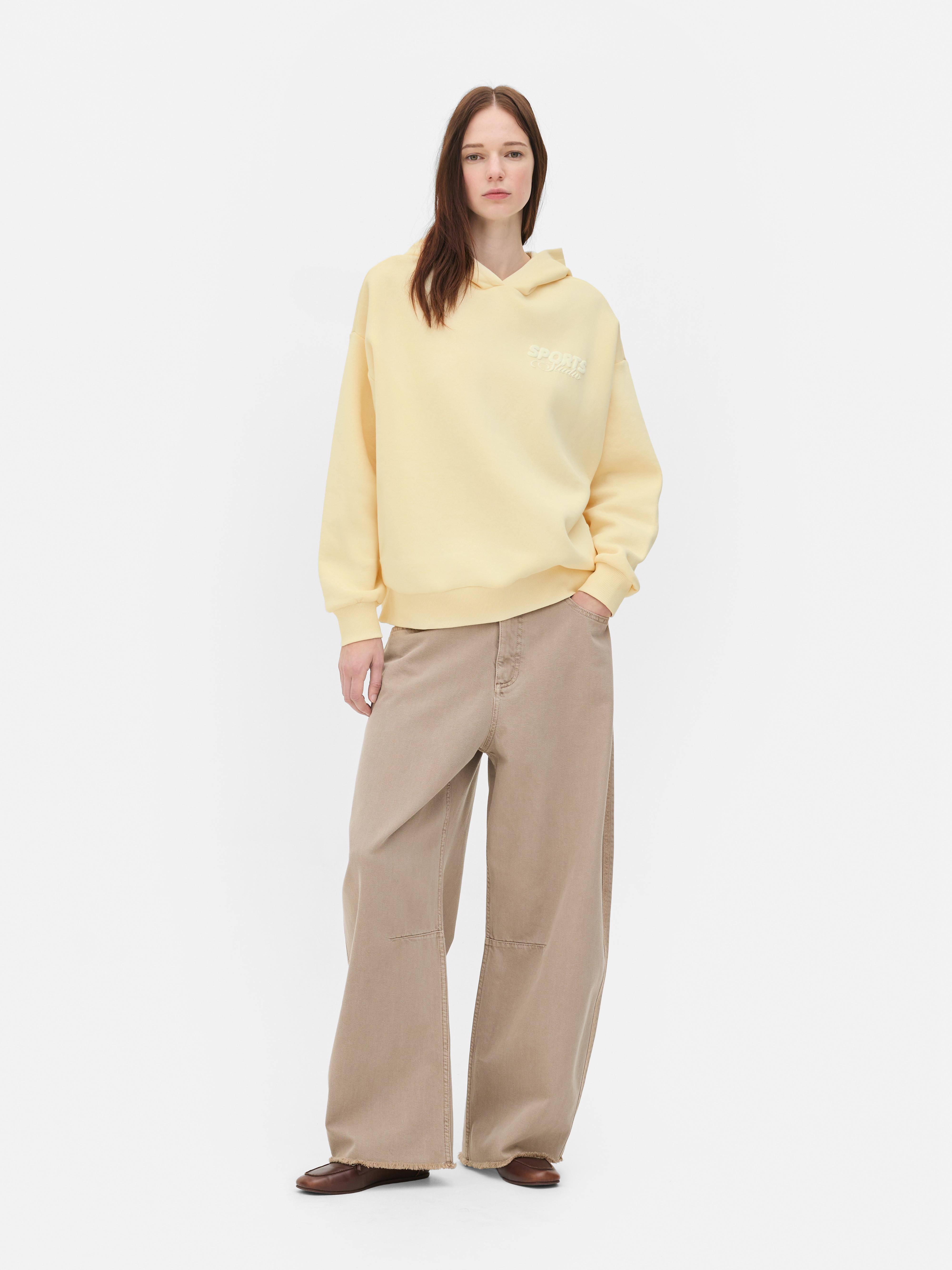 Oversized Slogan Hoodie Lemon