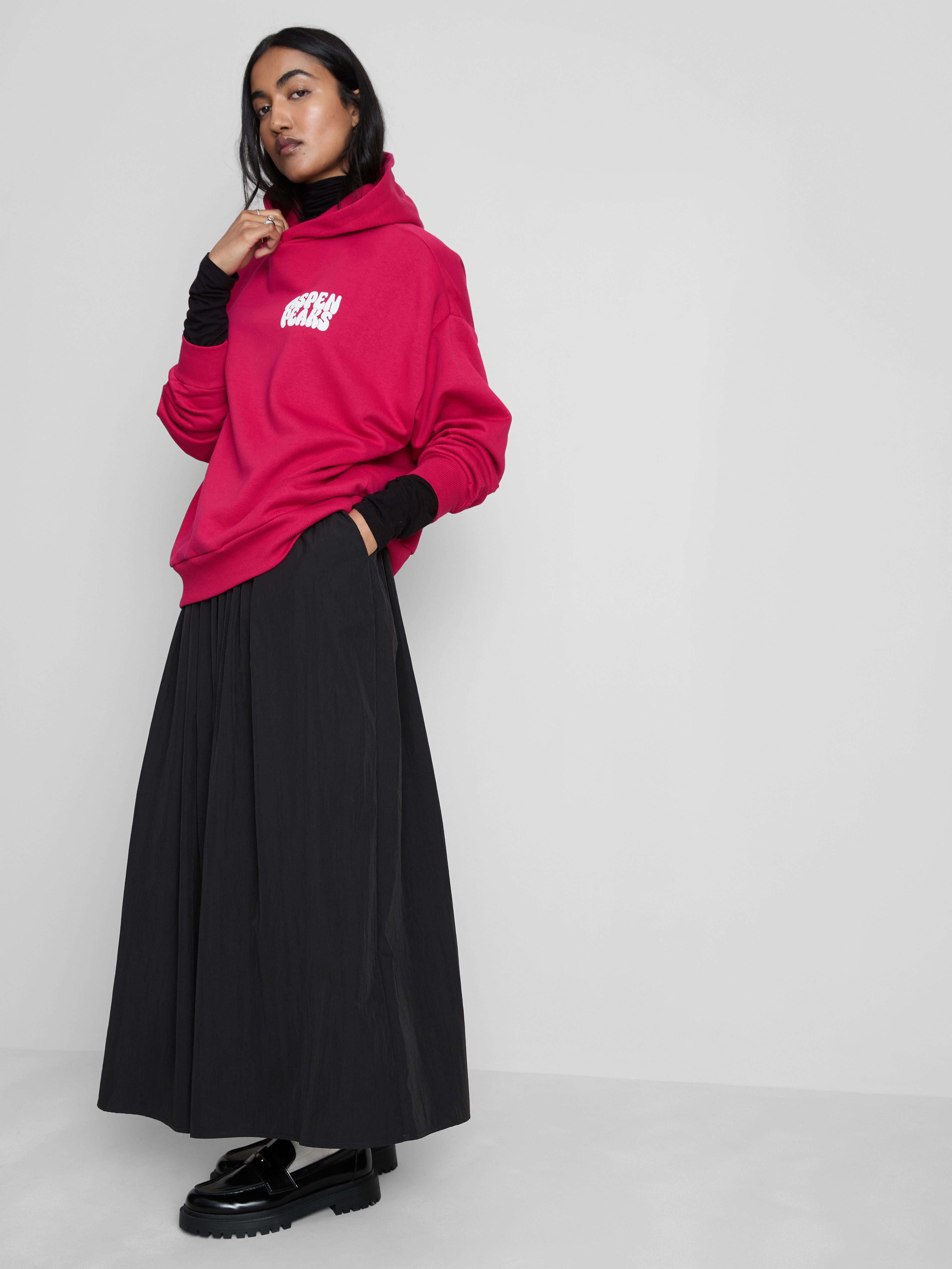 Kapuzenpulli m. Slogan im Oversized-Look